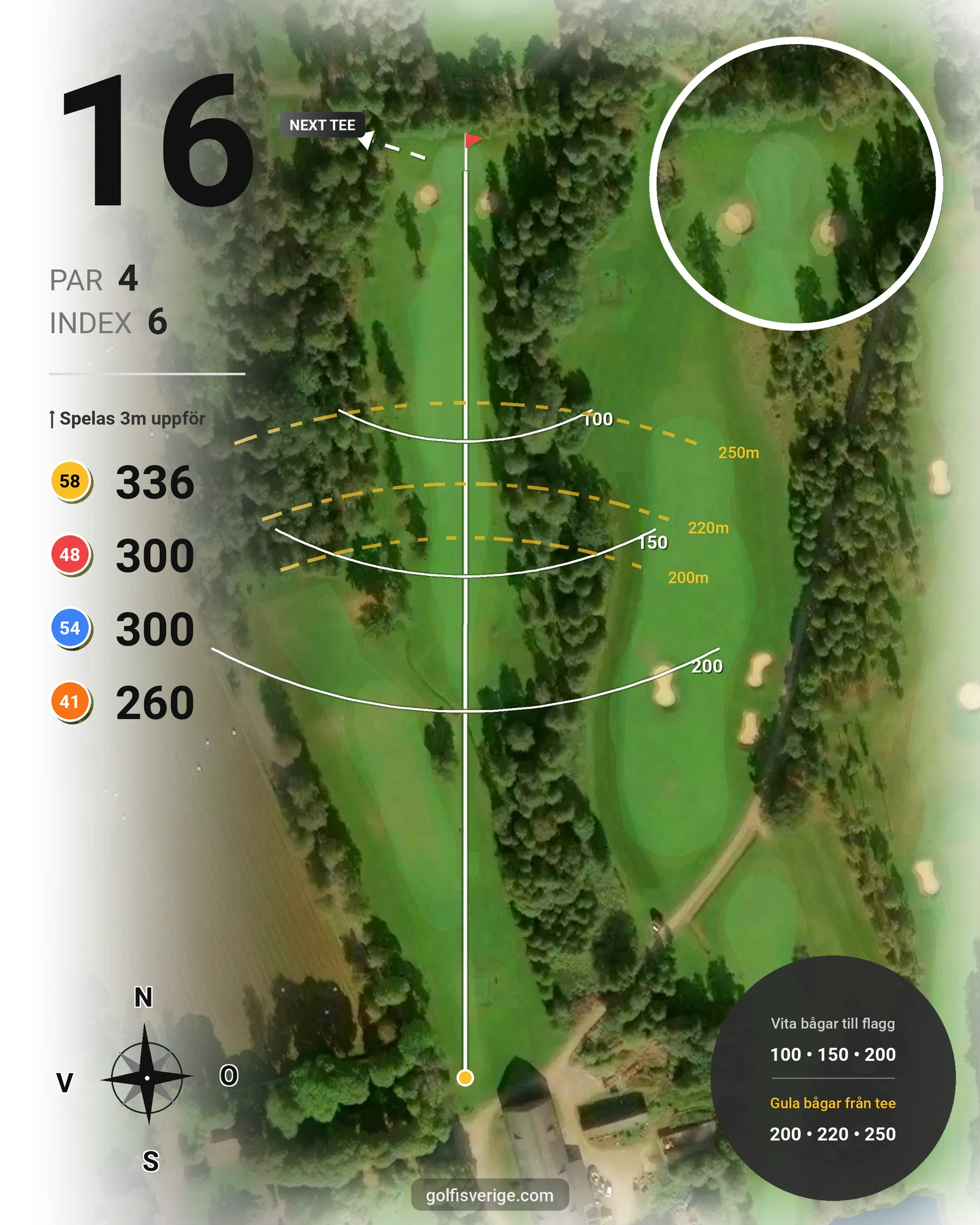 Banguide Åsundsholm på Åsundsholms Golfklubb - Hål 16 karta