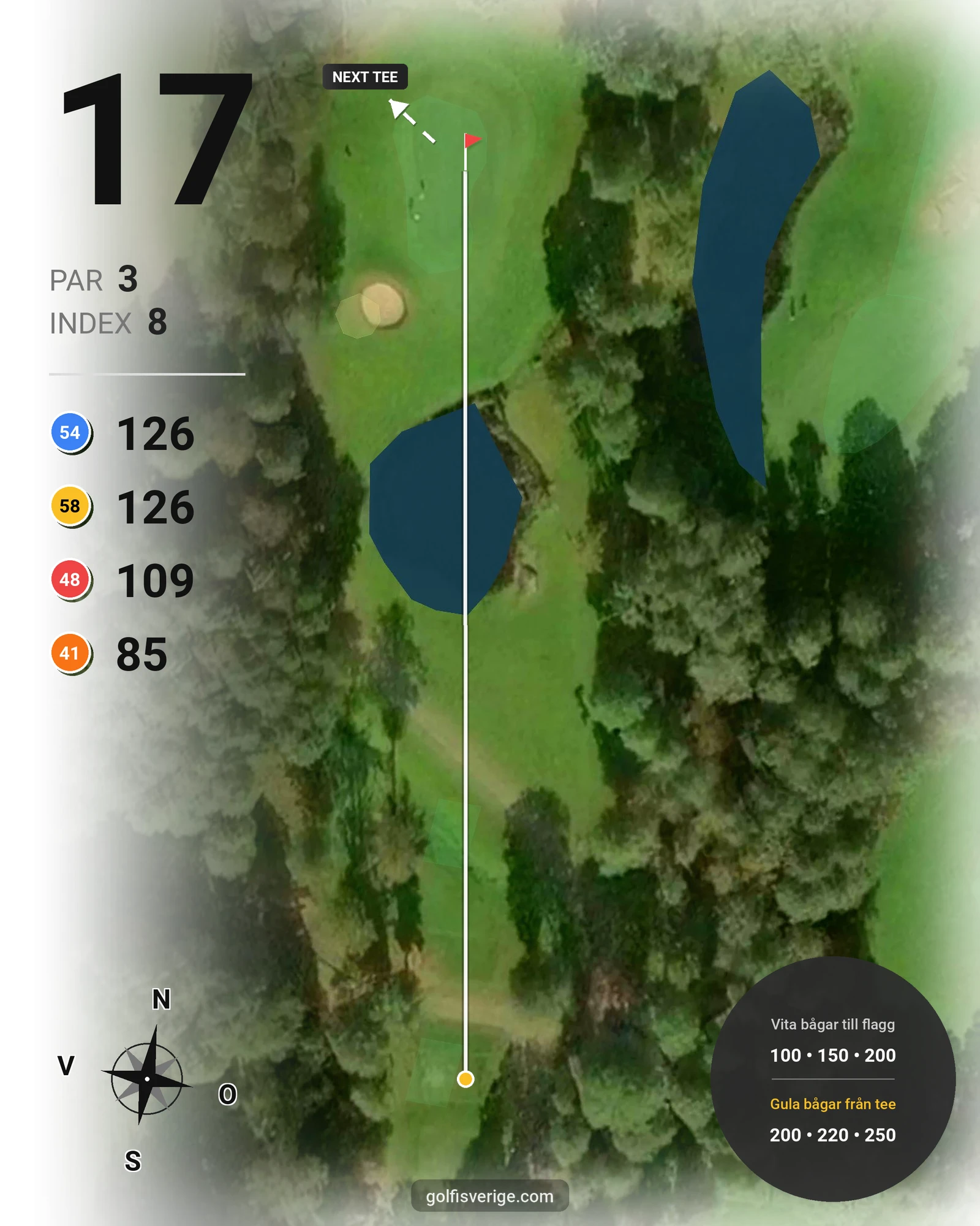 Banguide Åsundsholm på Åsundsholms Golfklubb - Hål 17 karta