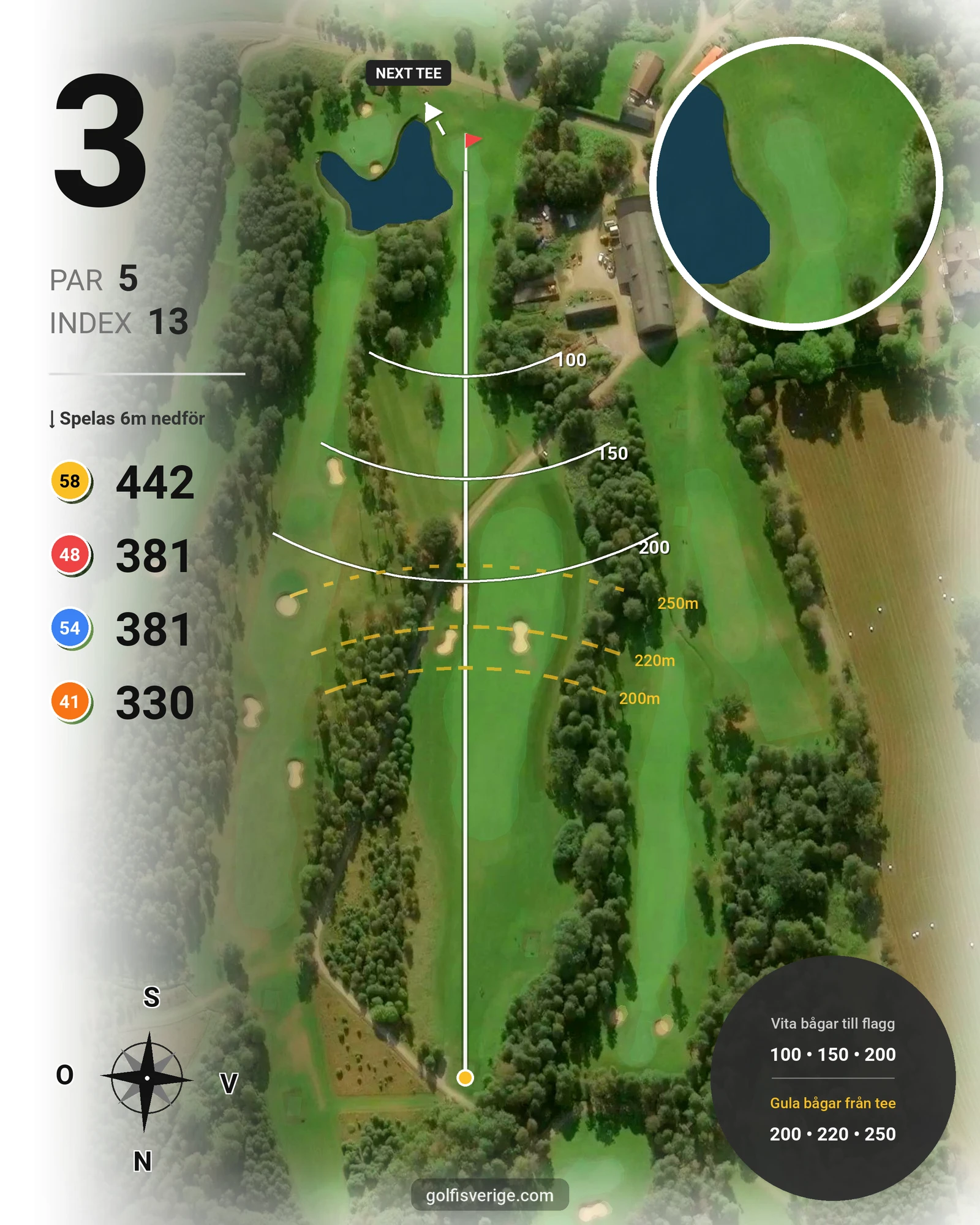 Banguide Åsundsholm på Åsundsholms Golfklubb - Hål 3 karta