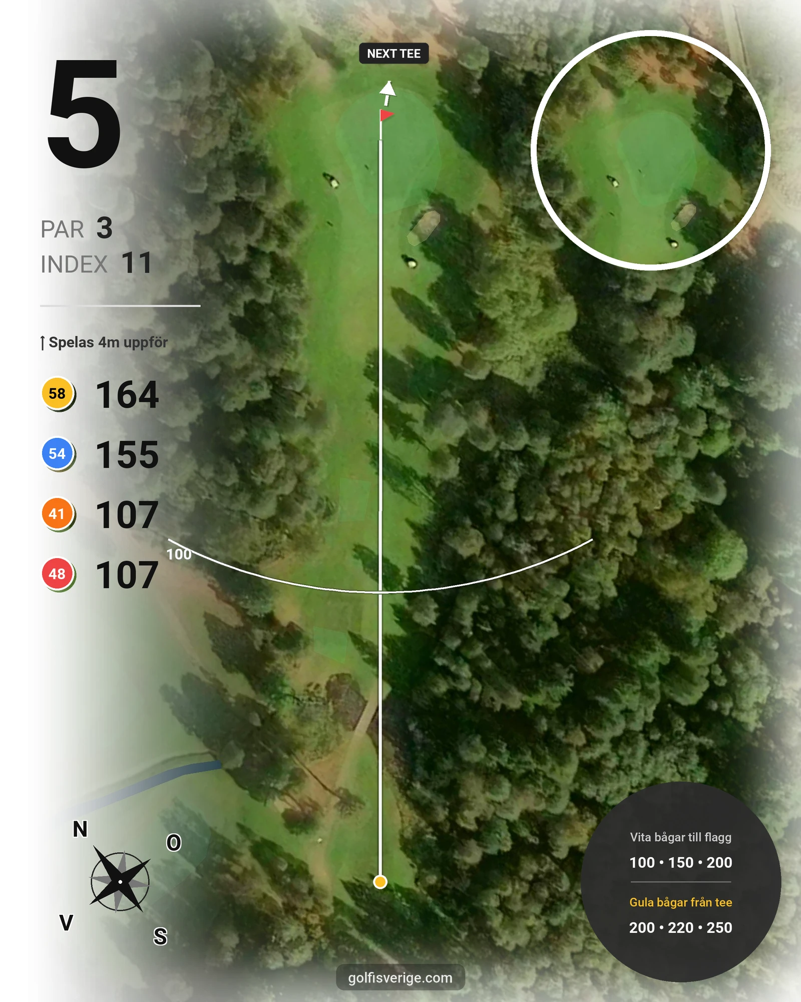Banguide Åsundsholm på Åsundsholms Golfklubb - Hål 5 karta
