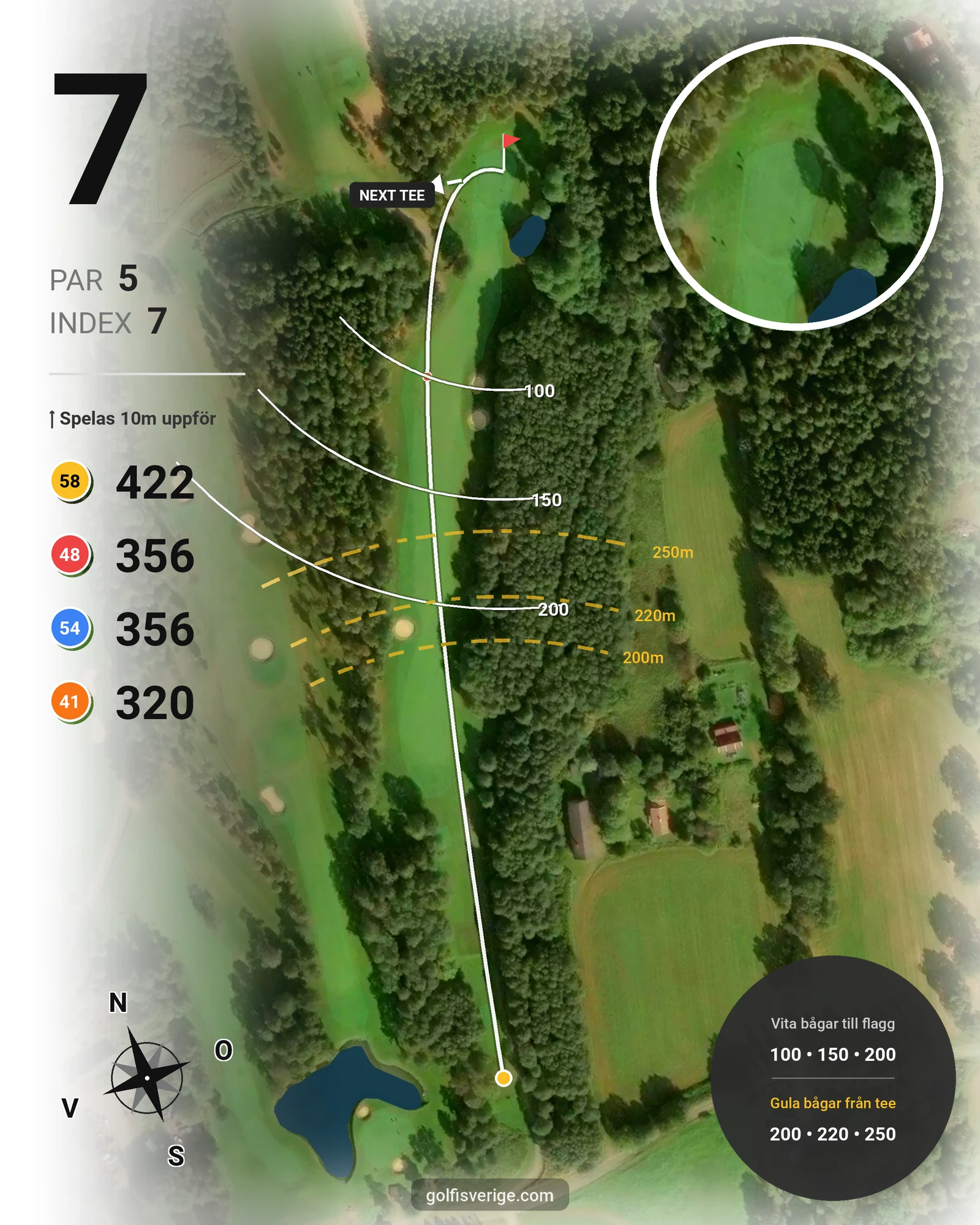 Banguide Åsundsholm på Åsundsholms Golfklubb - Hål 7 karta