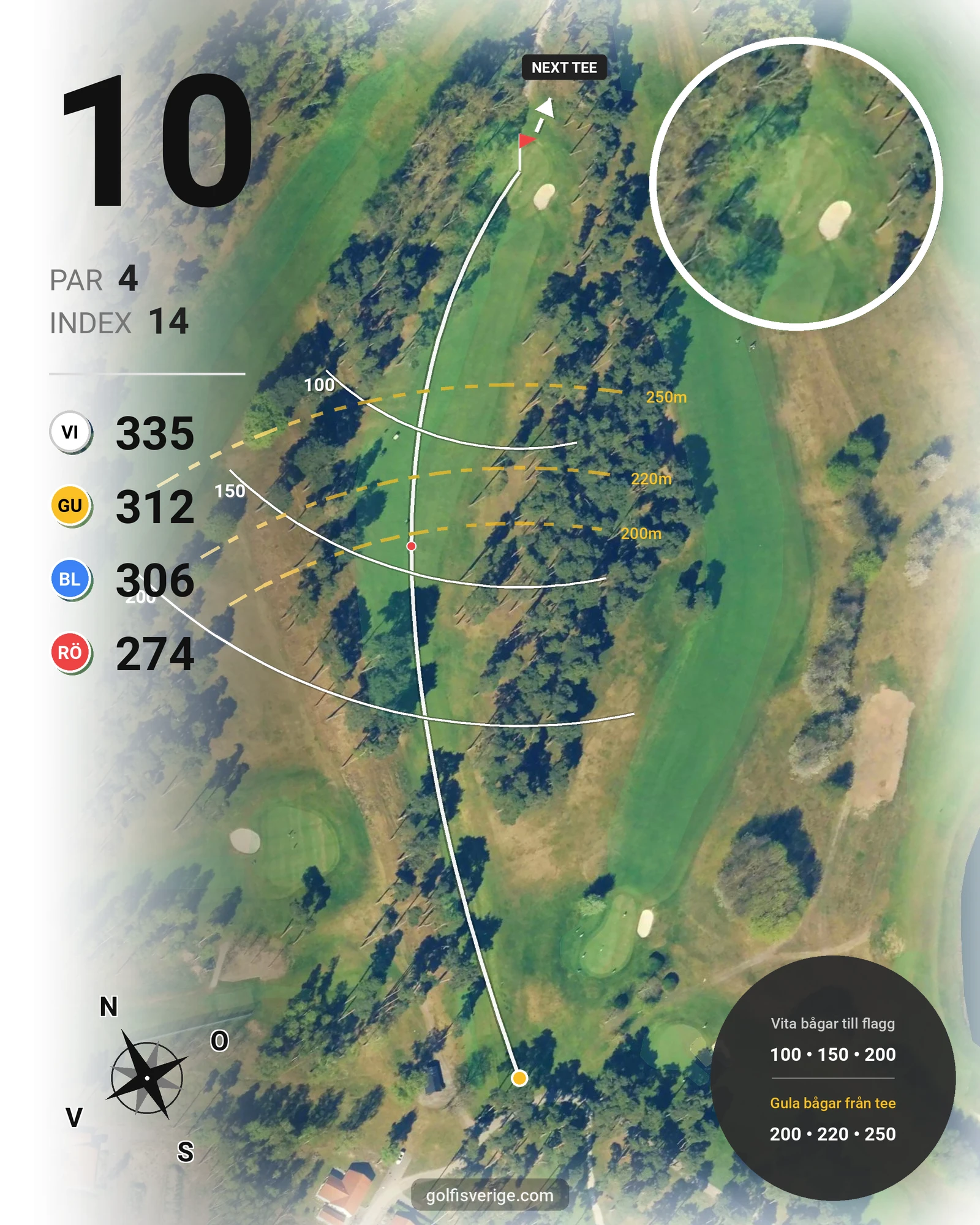 Banguide Pine Course hål 10 karta