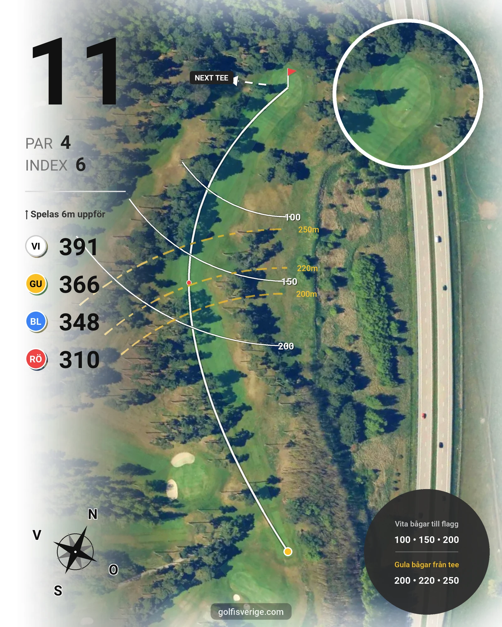 Banguide Pine Course hål 11 karta