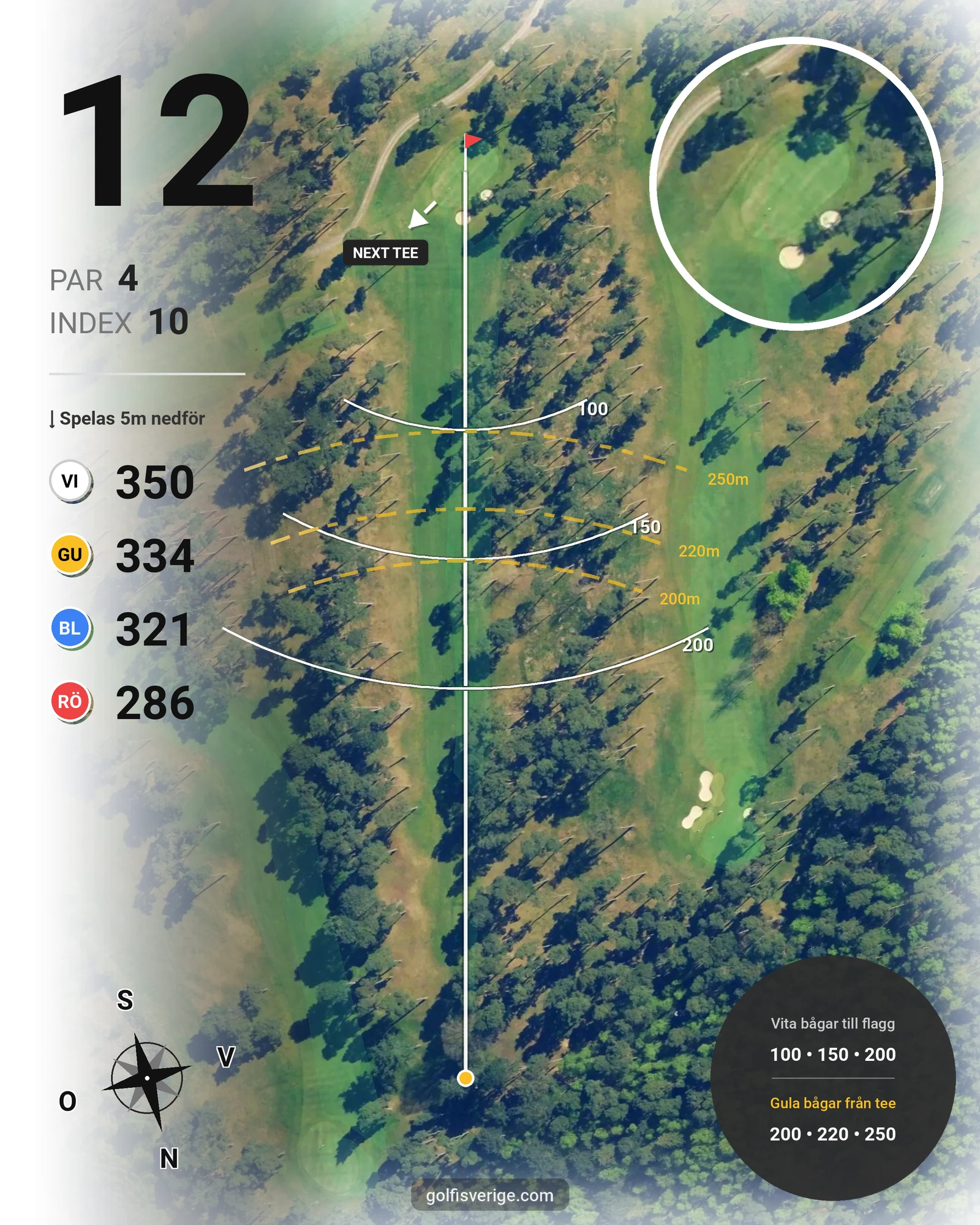 Banguide Pine Course hål 12 karta