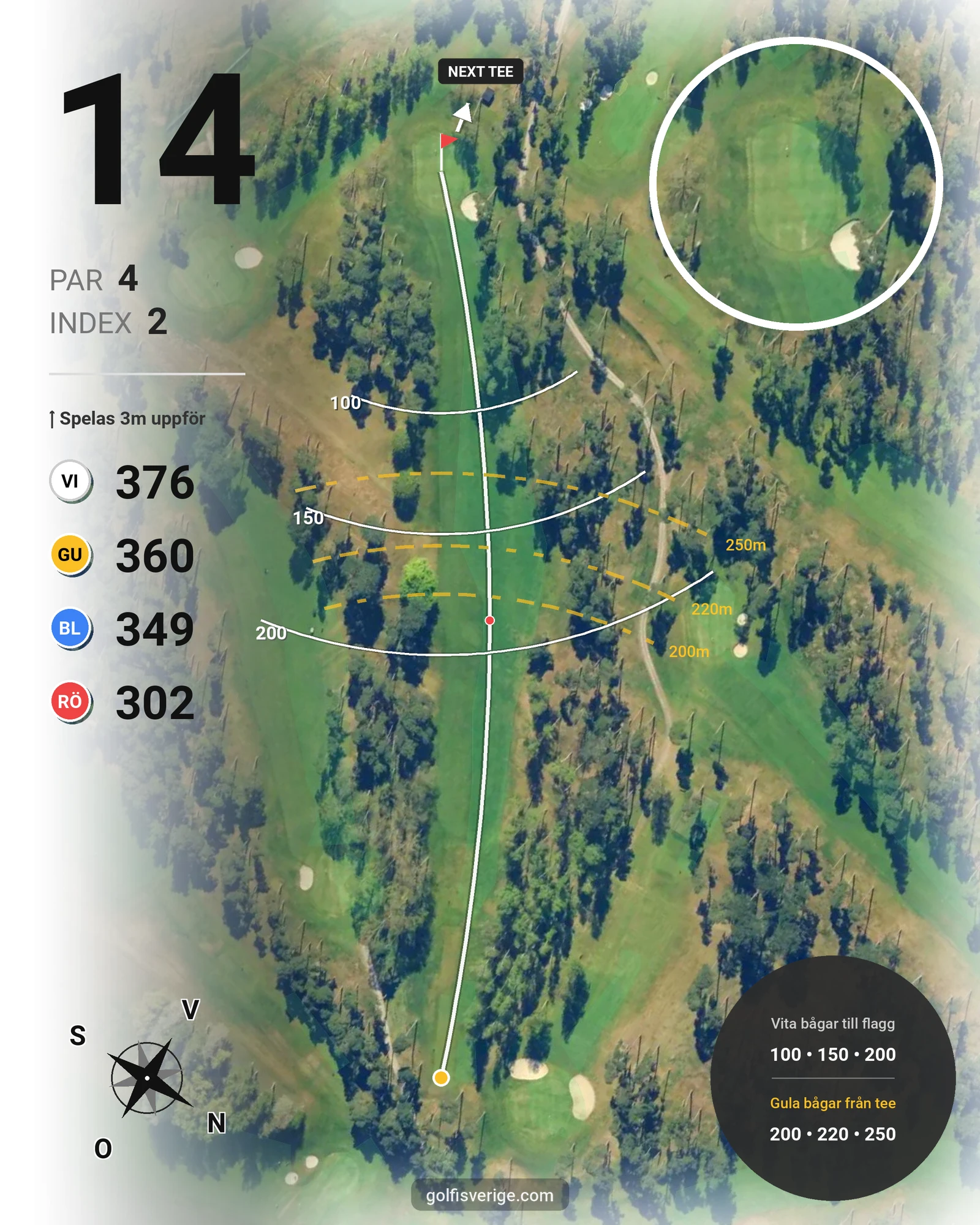 Banguide Pine Course hål 14 karta
