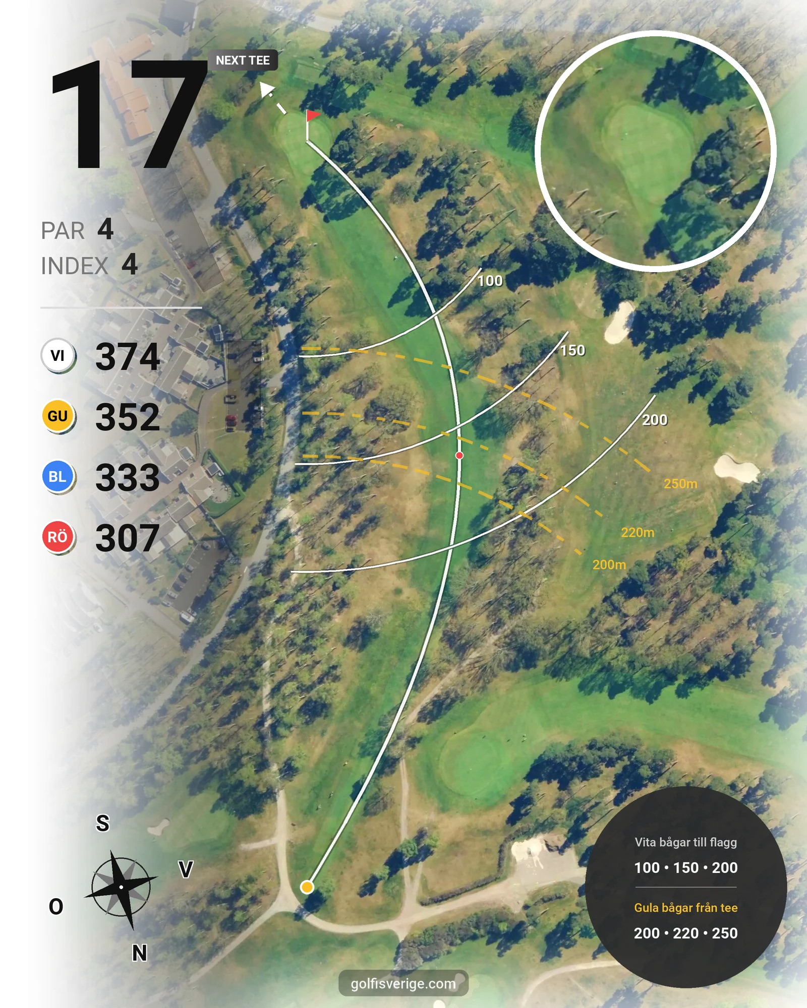Banguide Pine Course hål 17 karta