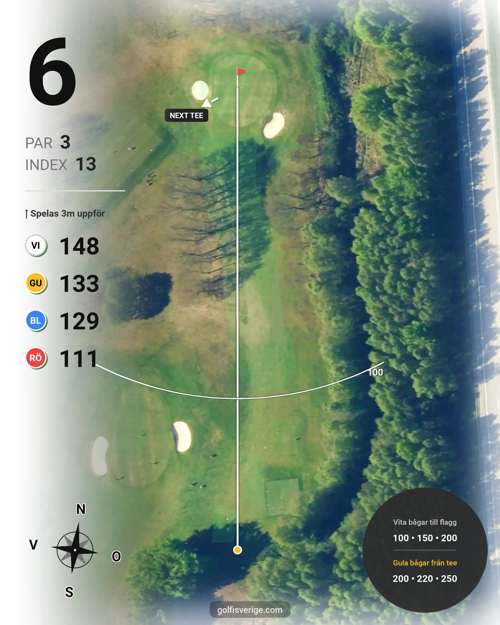 Banguide Pine Course hål 6 karta