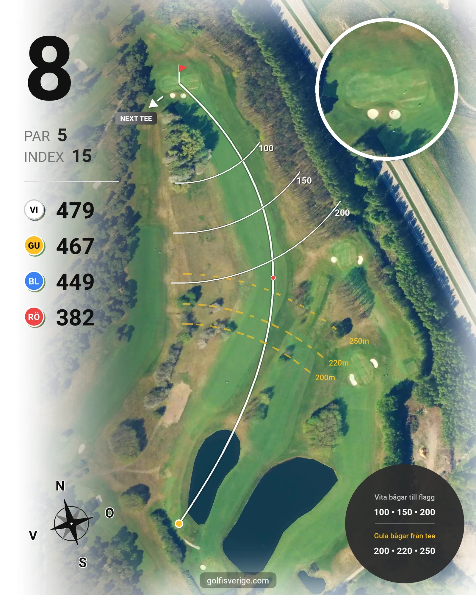 Banguide Pine Course hål 8 karta