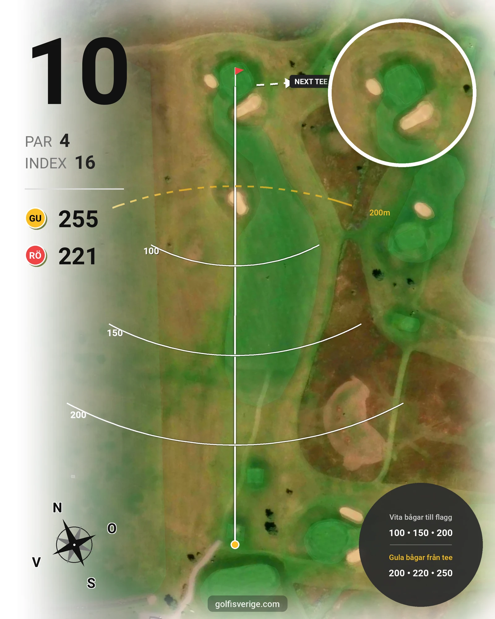 Banguide Binga Golf hål 10 karta