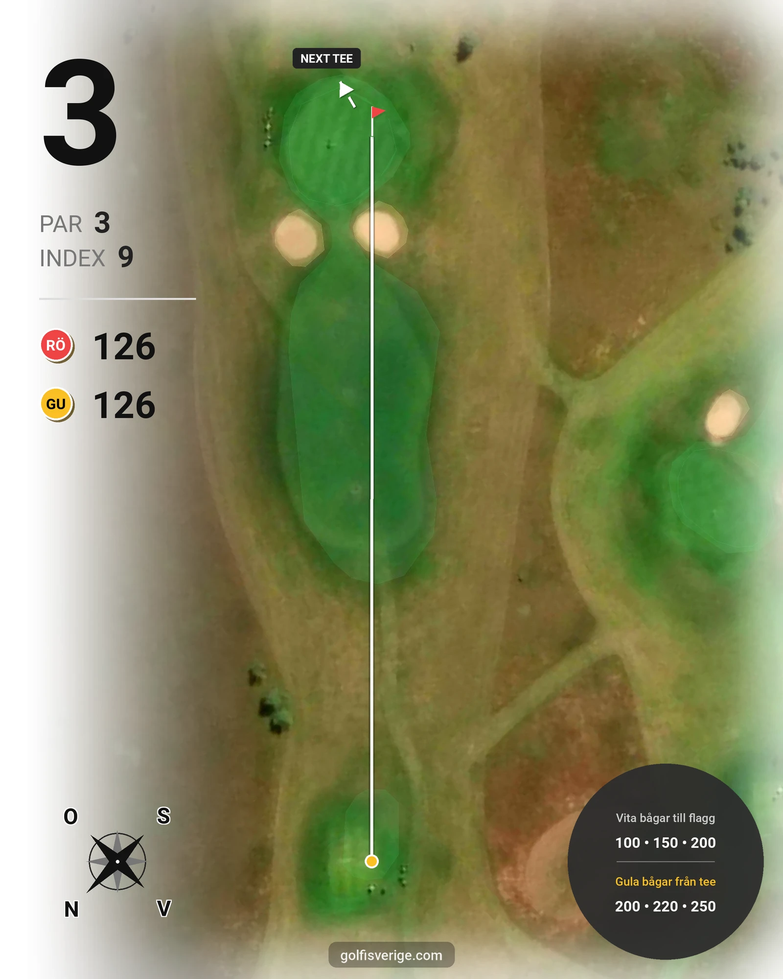 Banguide Binga Golf hål 3 karta