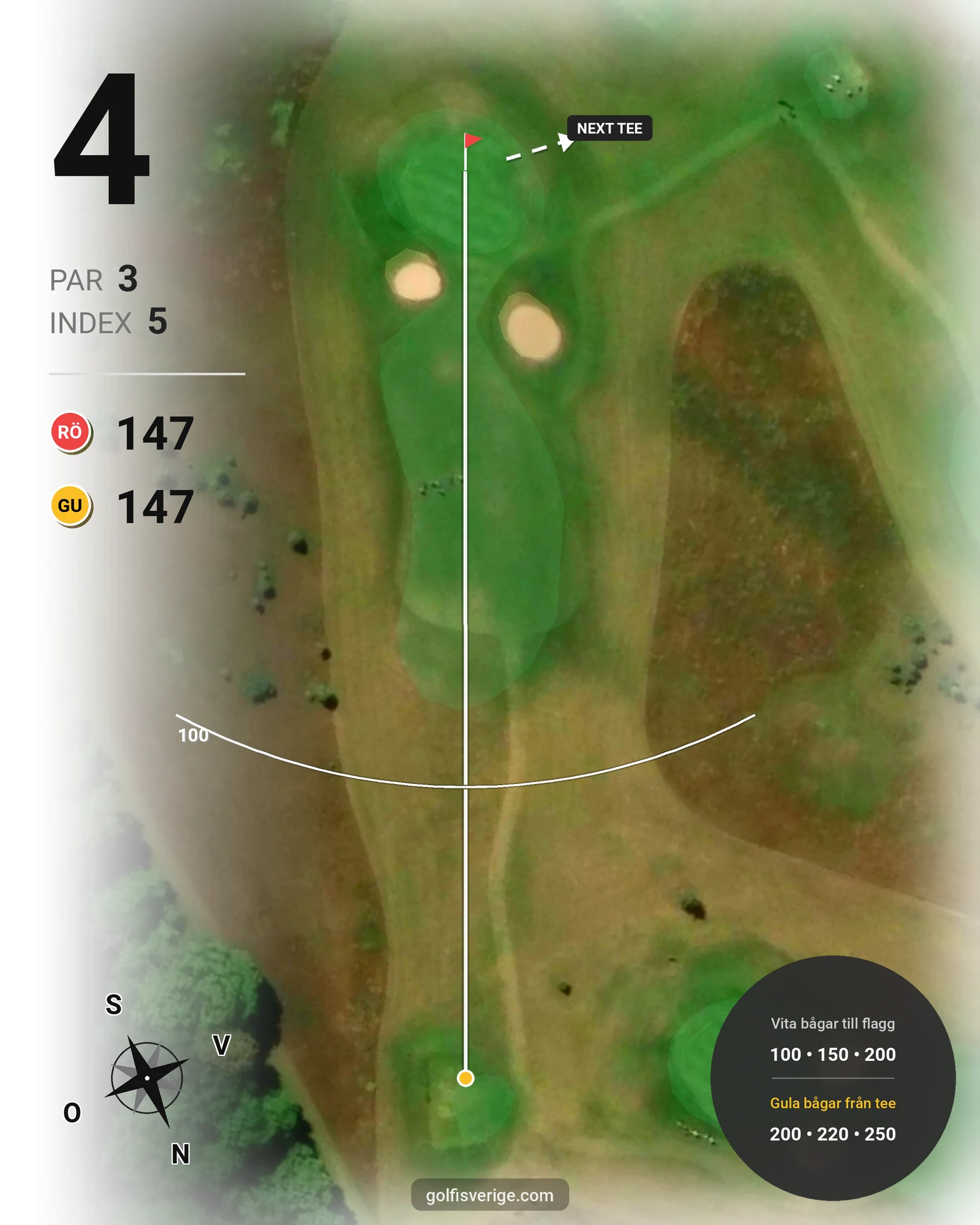 Banguide Binga Golf hål 4 karta