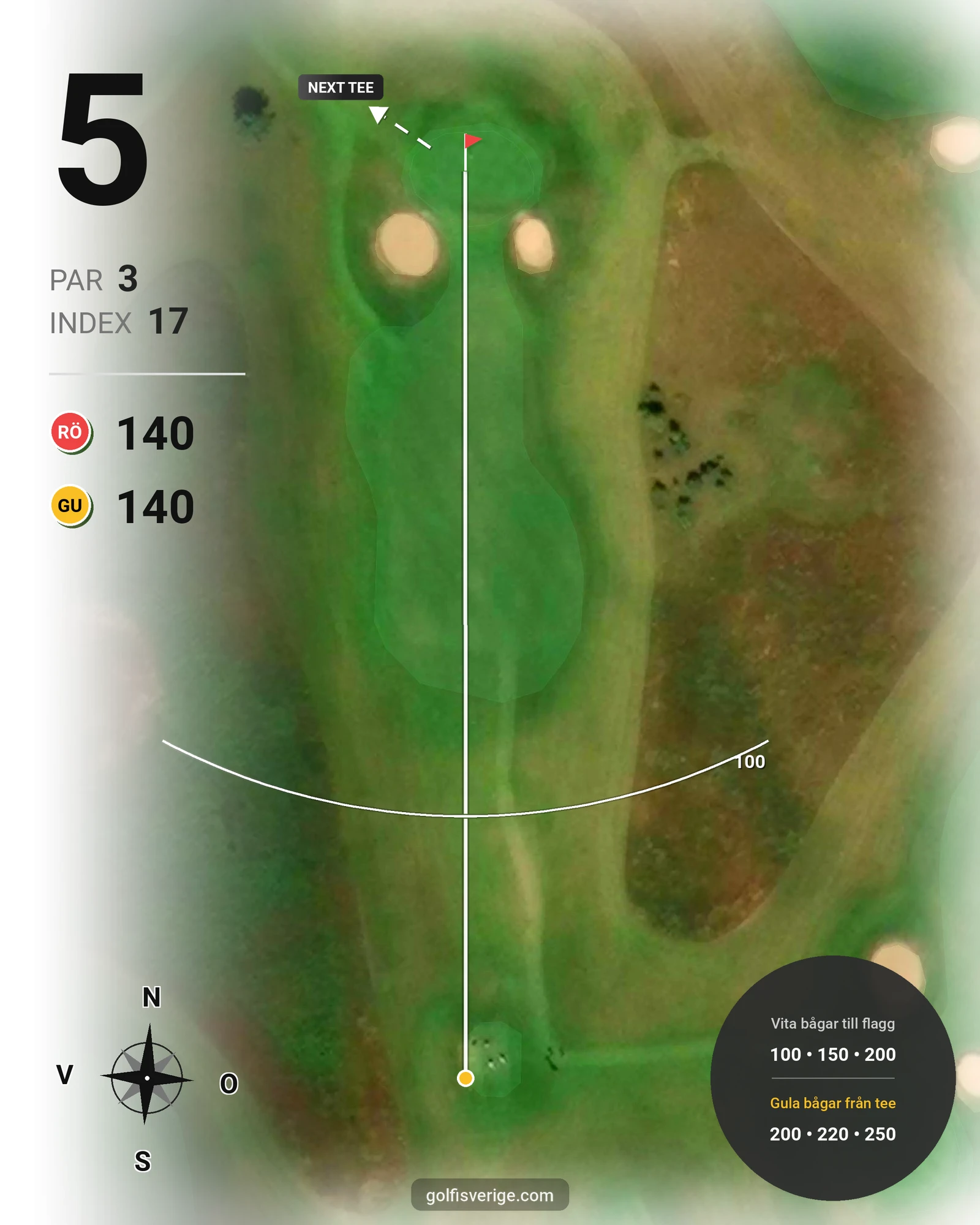 Banguide Binga Golf hål 5 karta