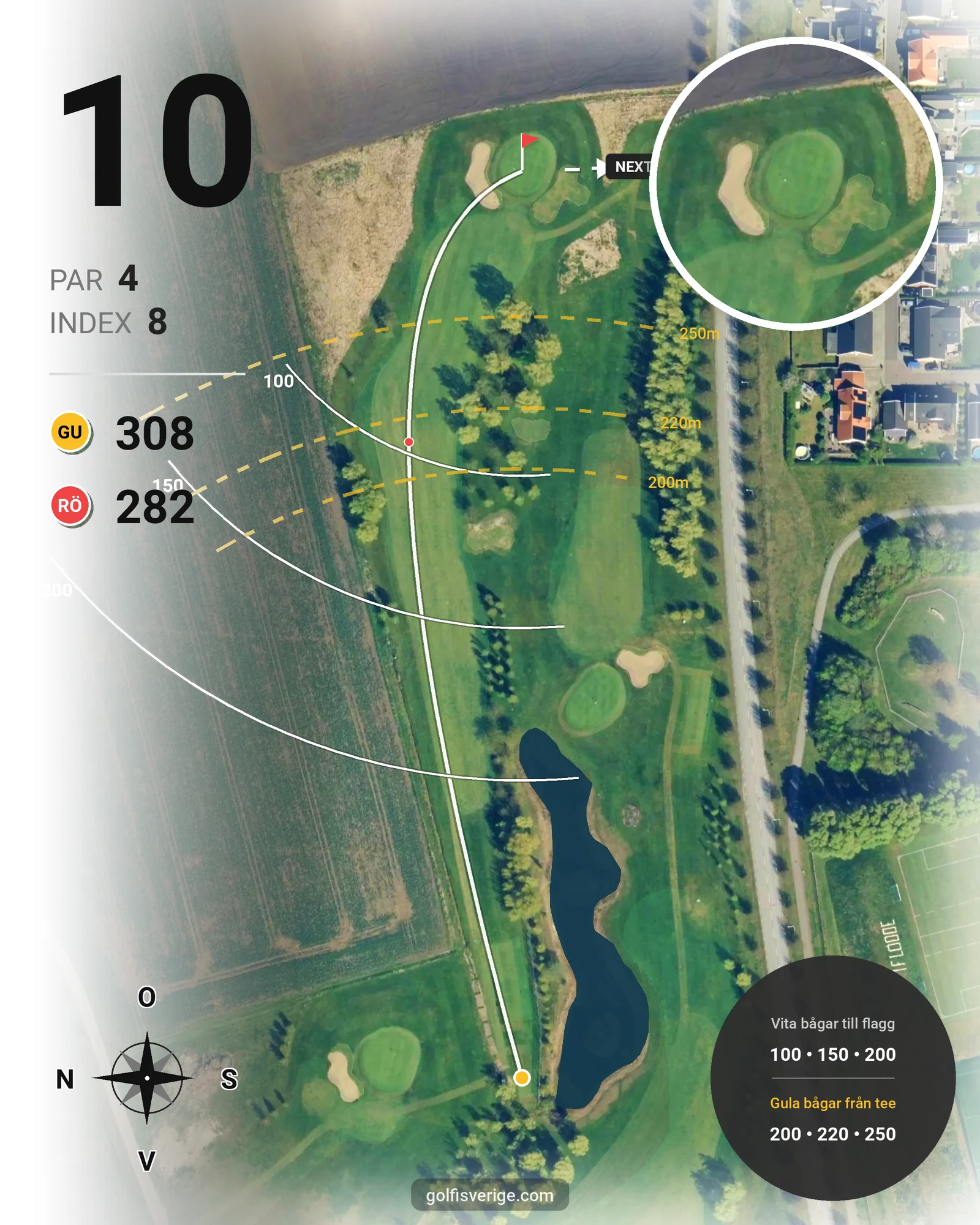 Banguide Björkenäs 12-håls bana hål 10 karta
