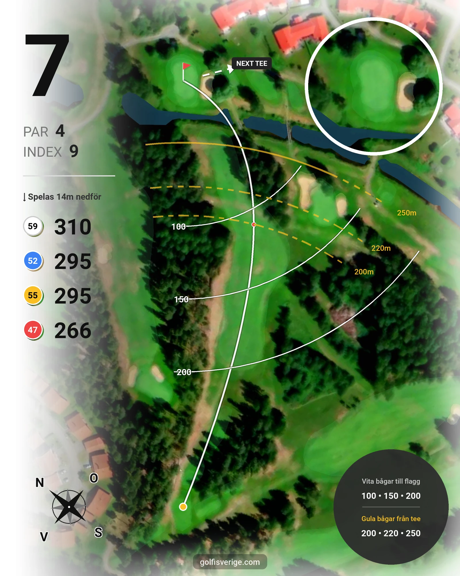 Banguide Sävastbanan på Bodens Golfklubb - Hål 7 karta