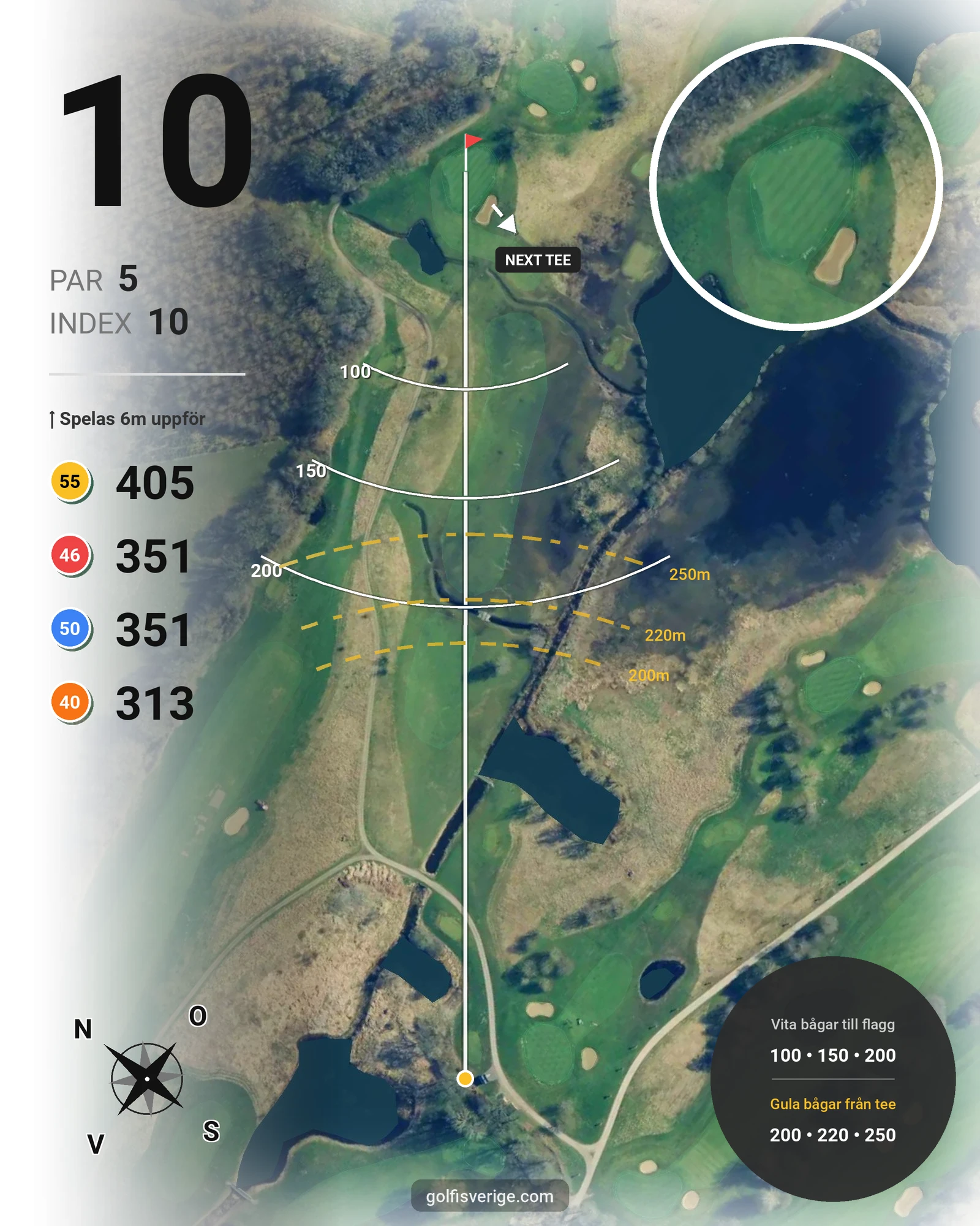 Banguide KUNGSBANAN på Bokskogens Golfklubb - Hål 10 karta