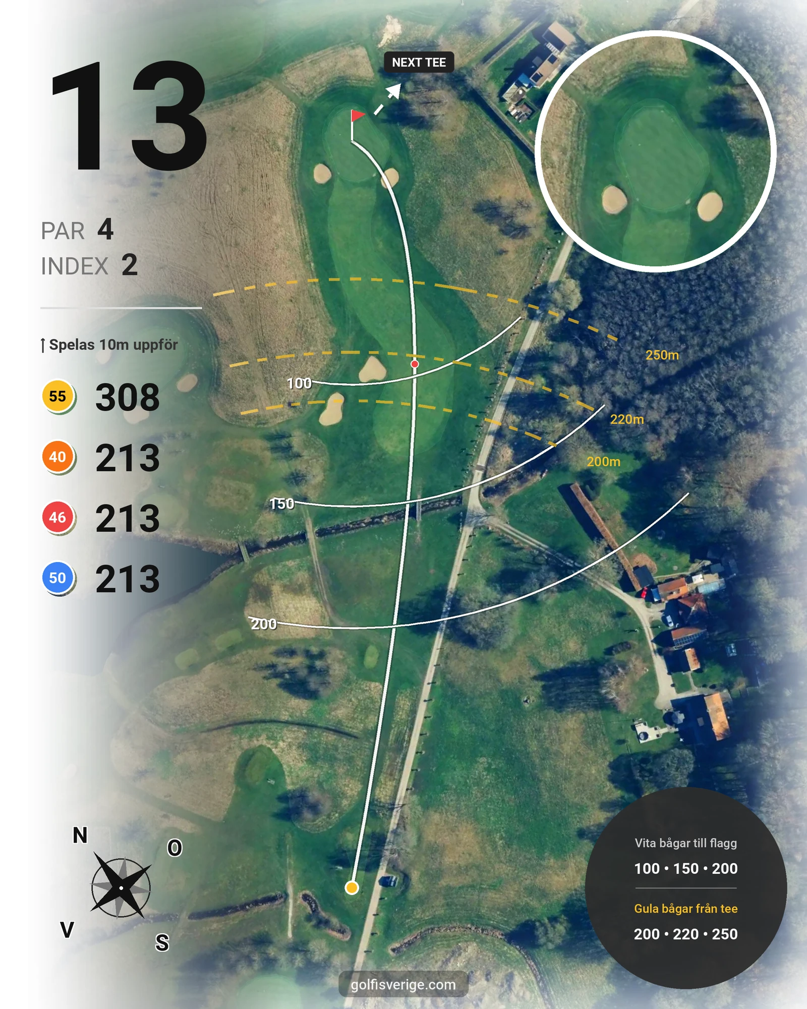 Banguide KUNGSBANAN på Bokskogens Golfklubb - Hål 13 karta