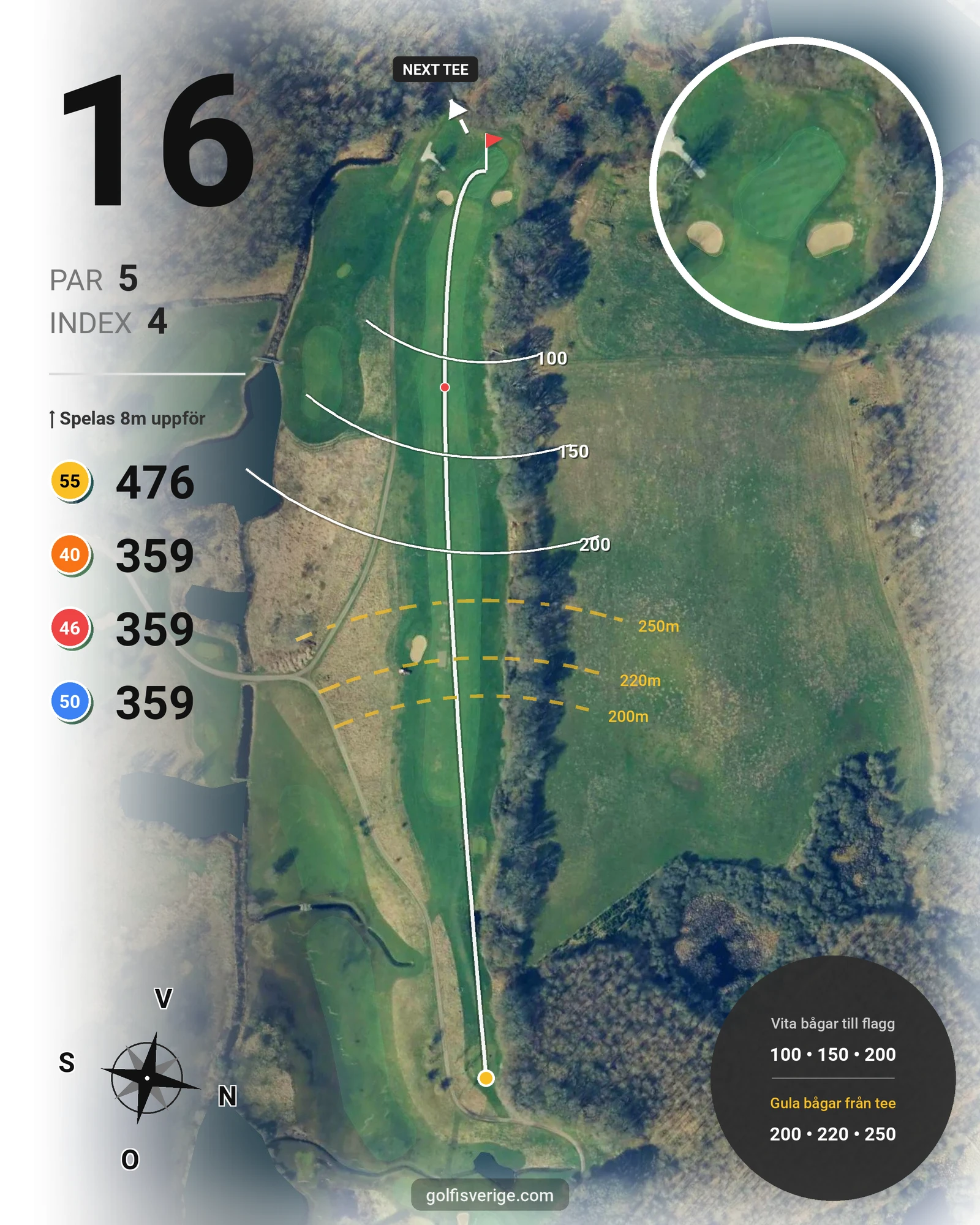 Banguide KUNGSBANAN på Bokskogens Golfklubb - Hål 16 karta