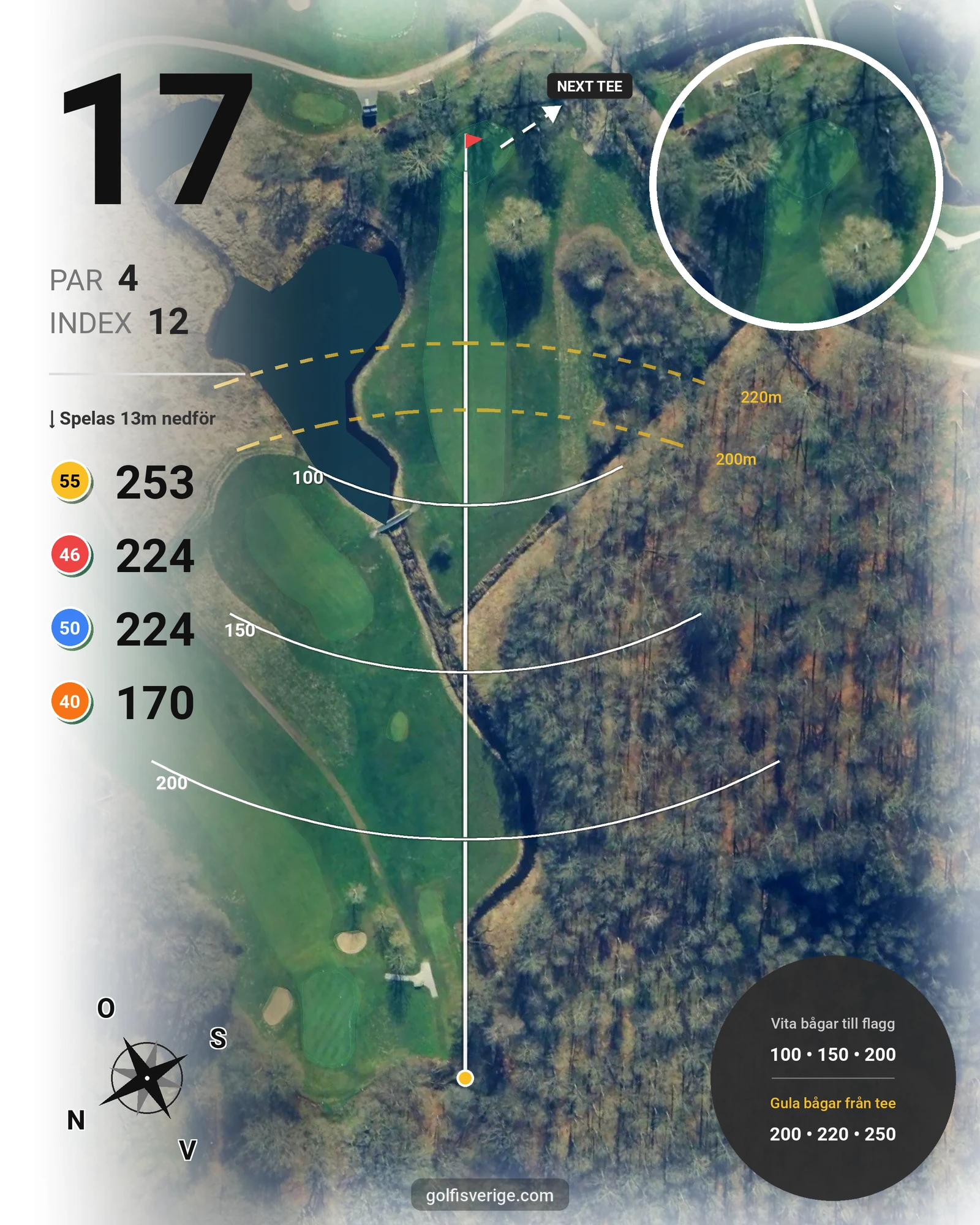 Banguide KUNGSBANAN på Bokskogens Golfklubb - Hål 17 karta