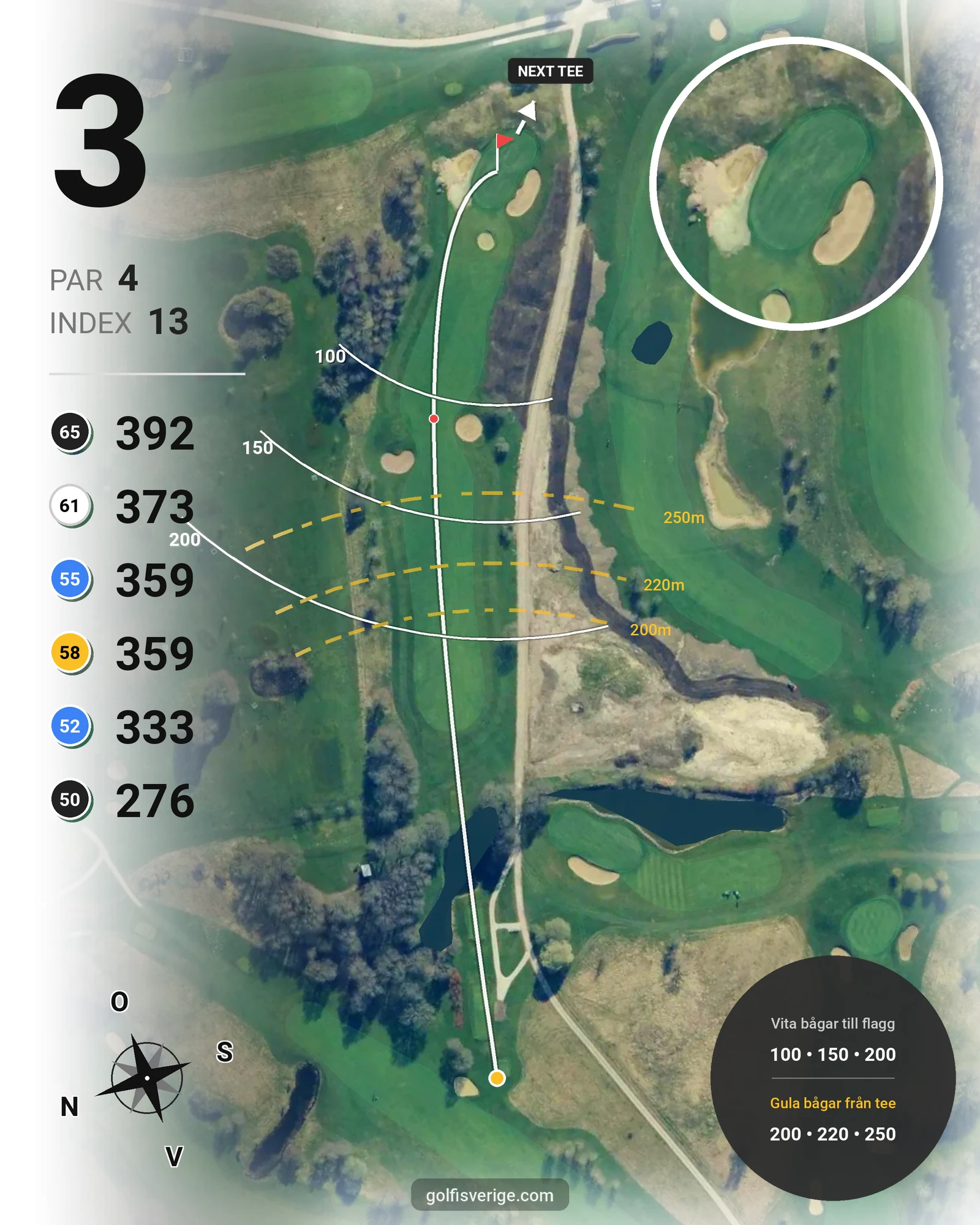 Banguide GAMLA BANAN på Bokskogens Golfklubb - Hål 3 karta