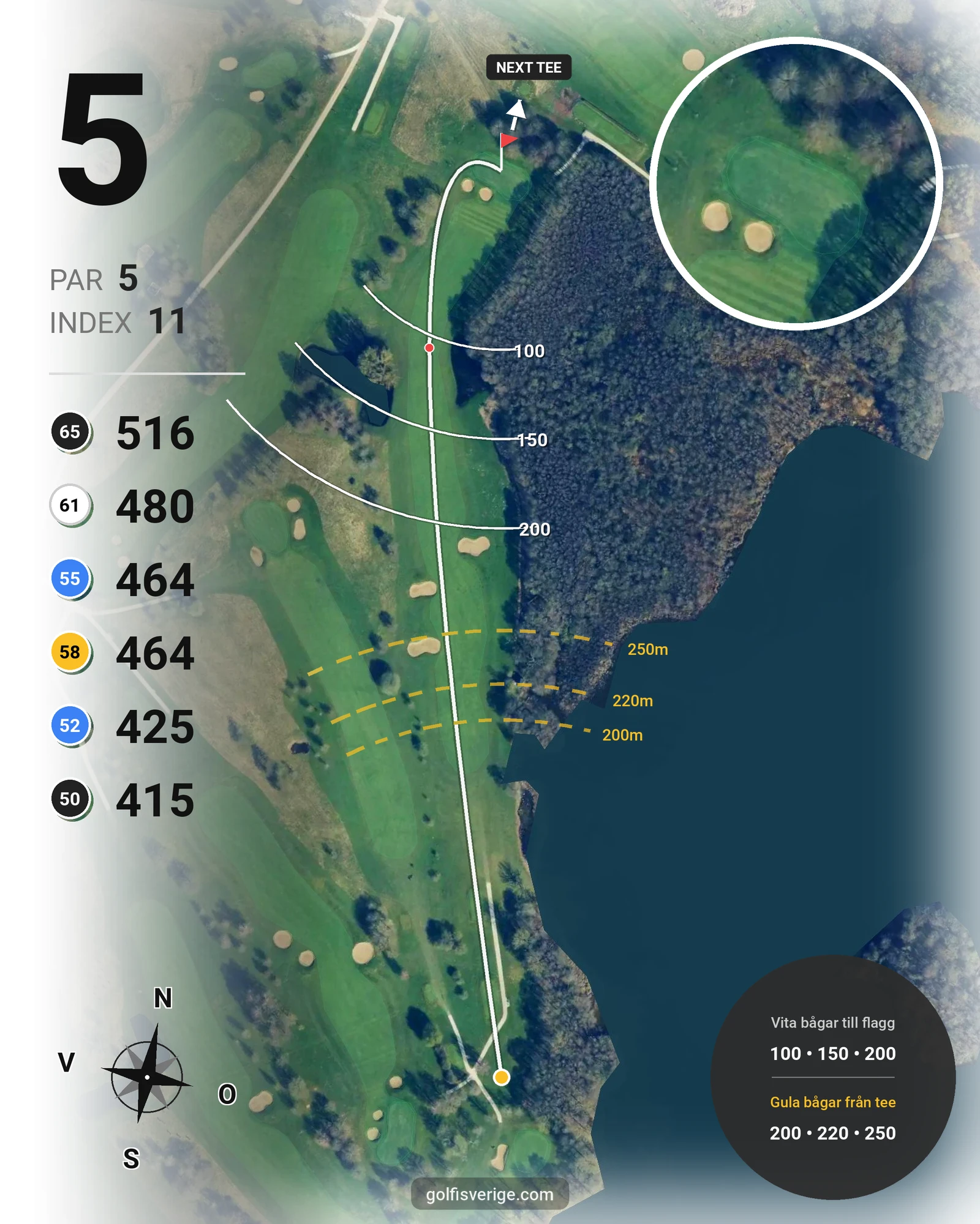 Banguide GAMLA BANAN på Bokskogens Golfklubb - Hål 5 karta