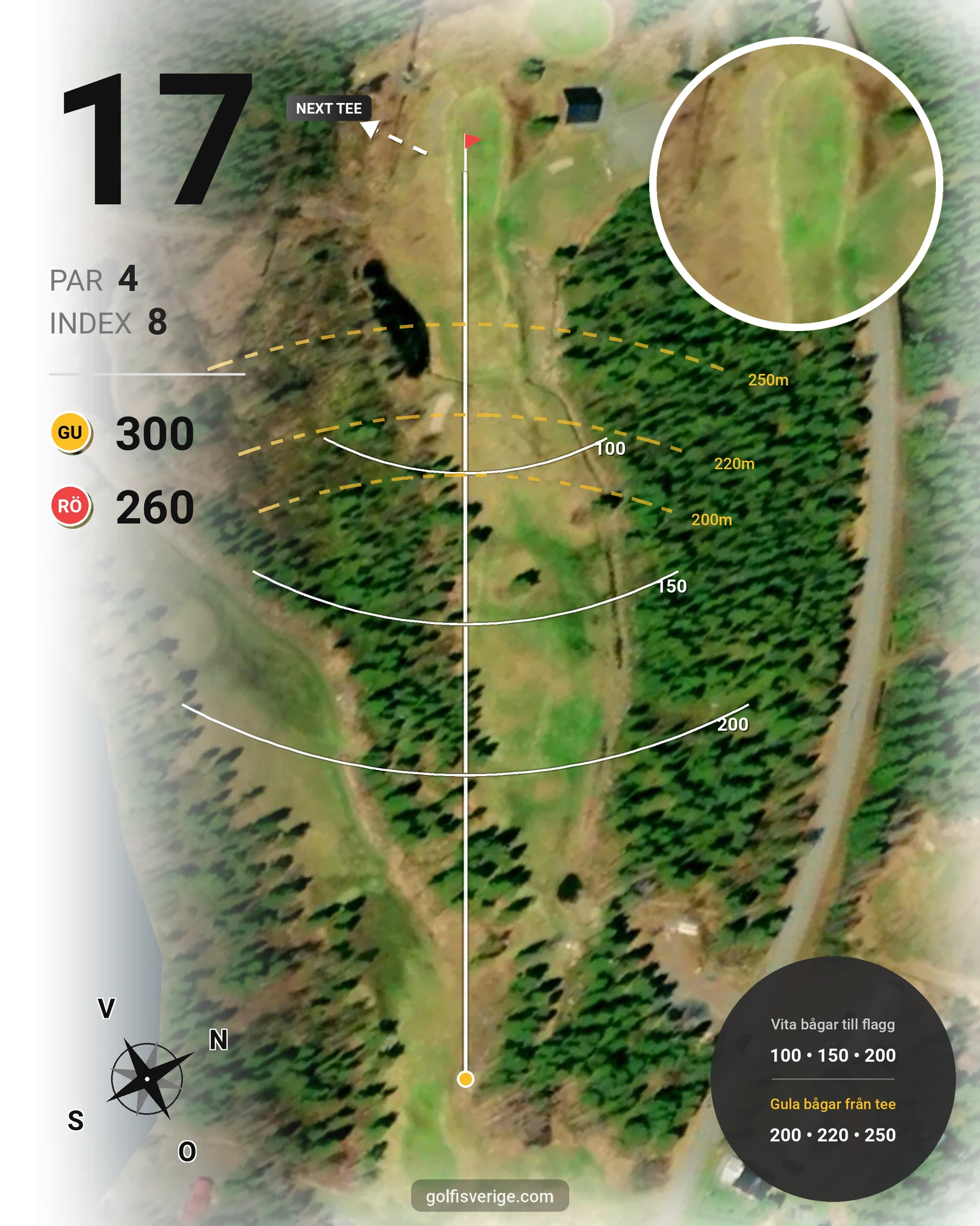Banguide Bjurvattnets Golfbana på Bolidens Golfklubb - Hål 17 karta