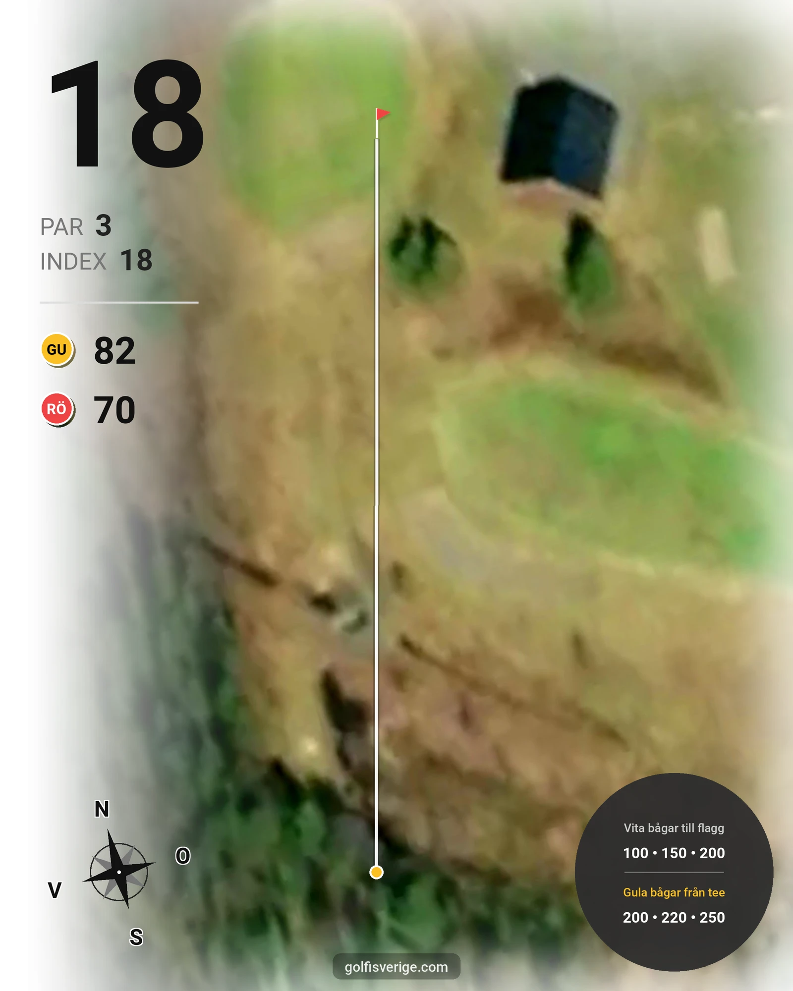 Banguide Bjurvattnets Golfbana på Bolidens Golfklubb - Hål 18 karta