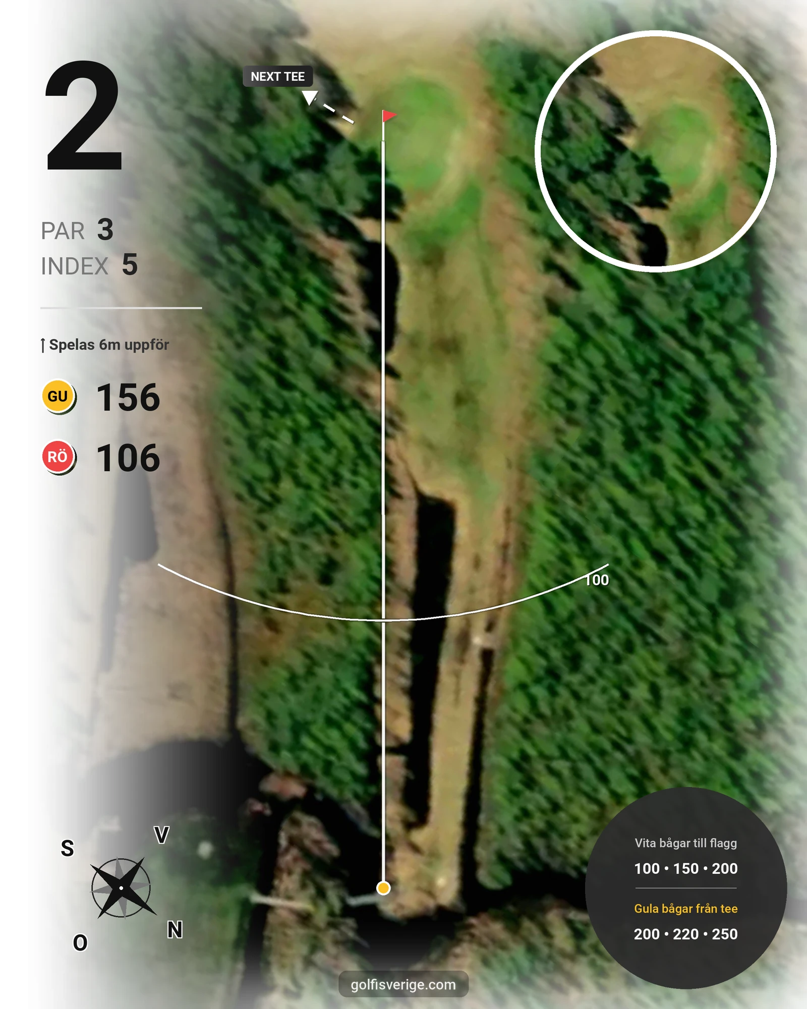 Banguide Bjurvattnets Golfbana på Bolidens Golfklubb - Hål 2 karta