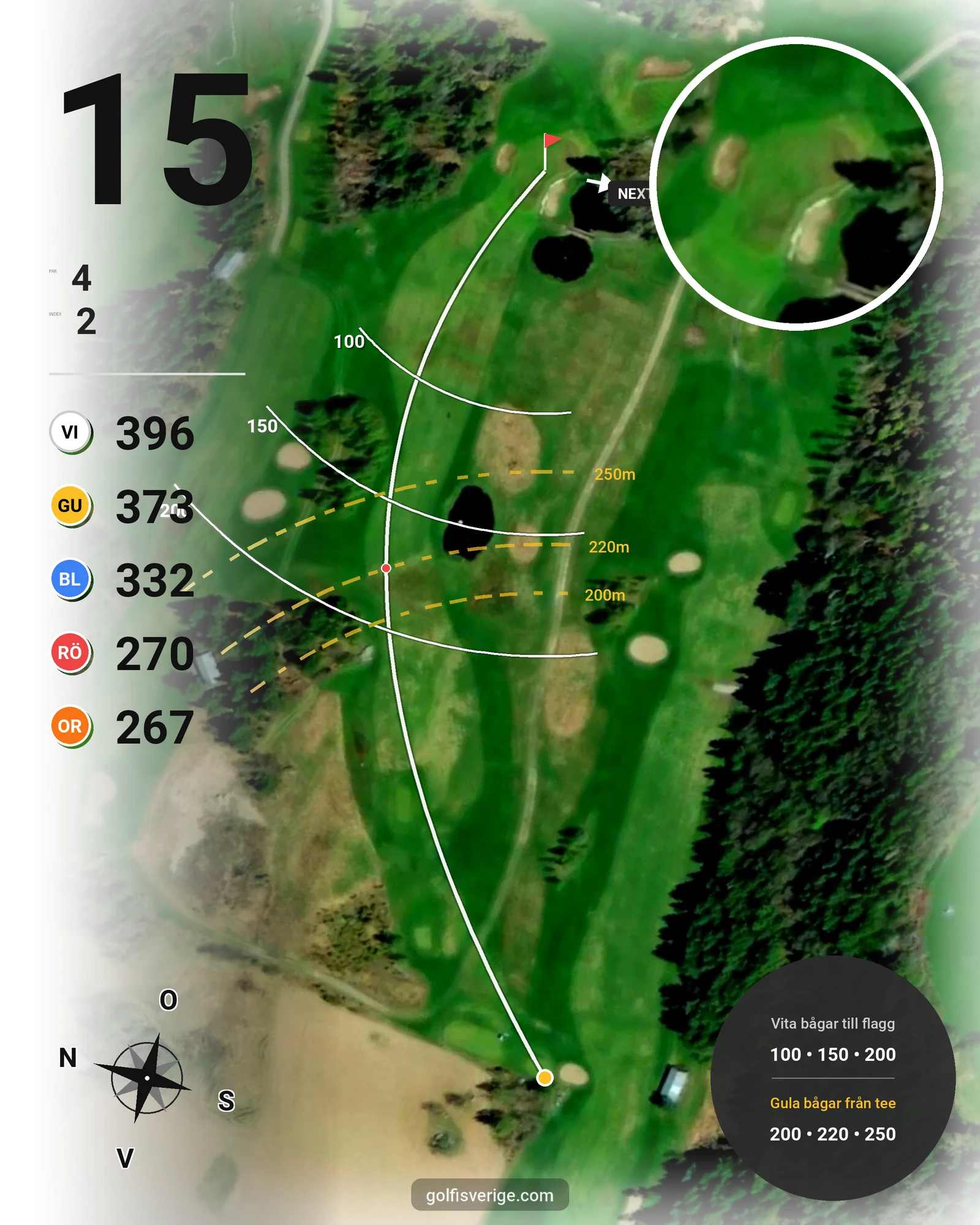 Banguide Hårgabanan på Bollnäs Golfklubb - Hål 15 karta