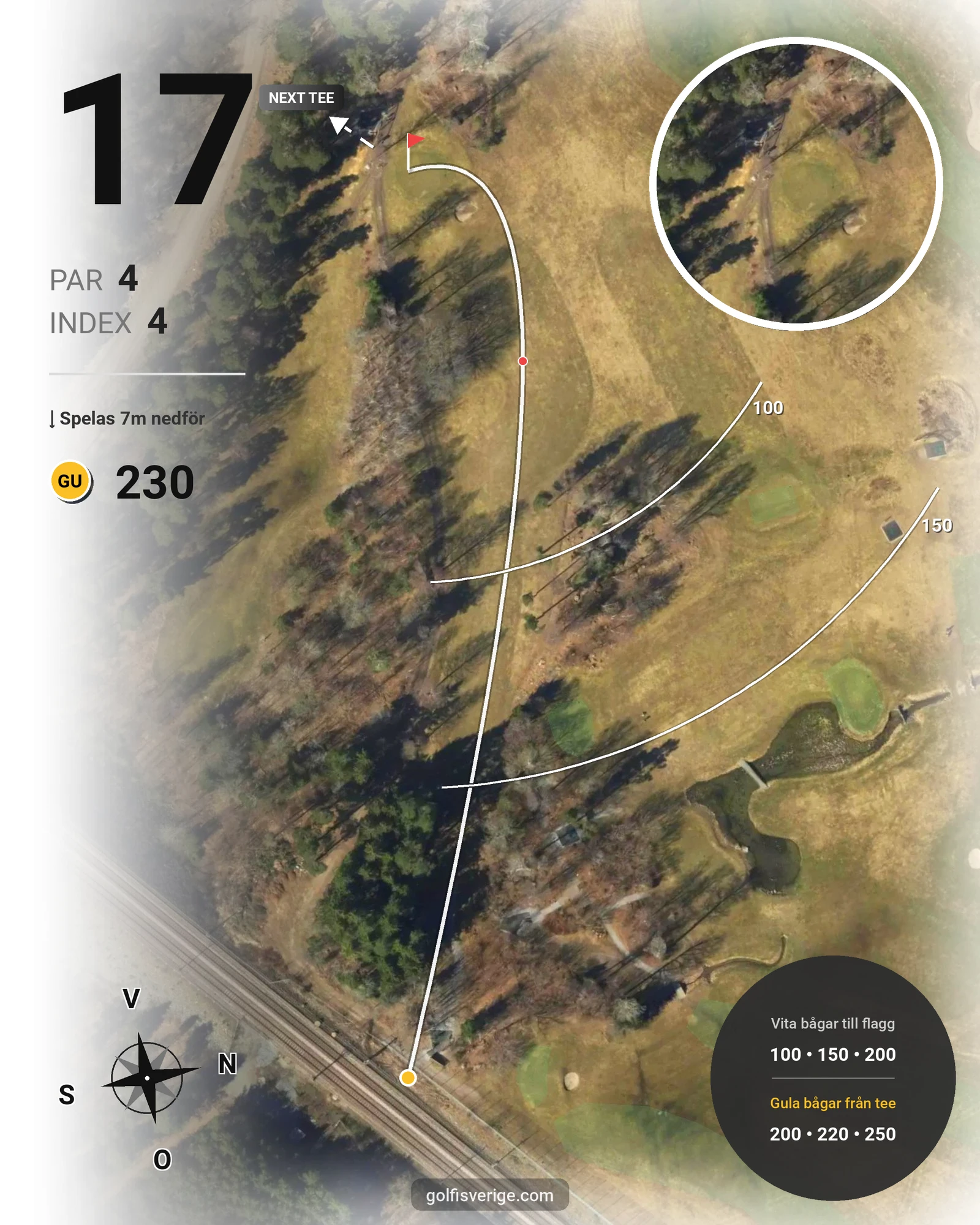 Banguide Bollränna 9-hålsbanan på Botkyrka Golfklubb - Hål 17 karta
