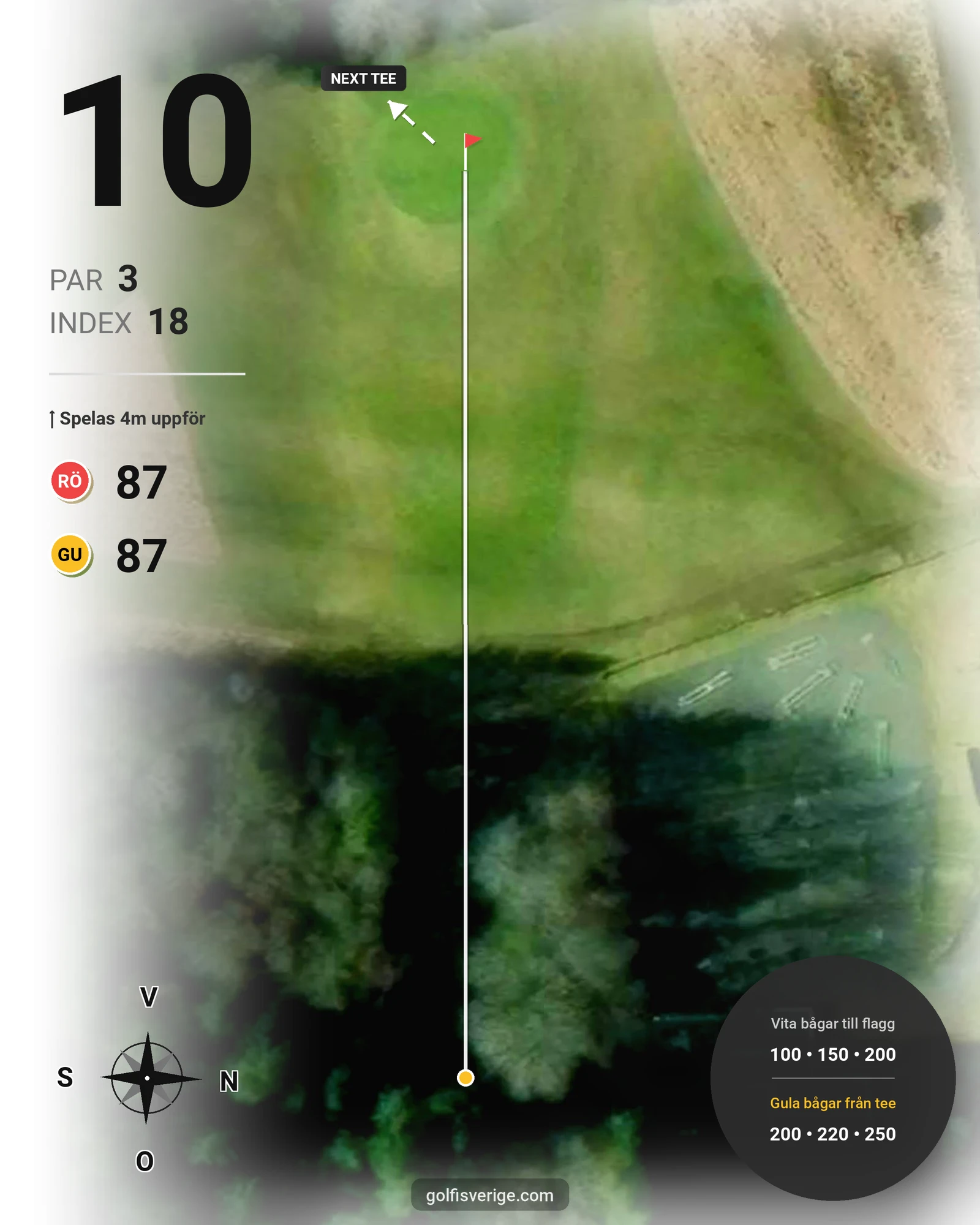 Banguide Brastad Golfcenter 18 hål på Brastad Golfklubb - Hål 10 karta