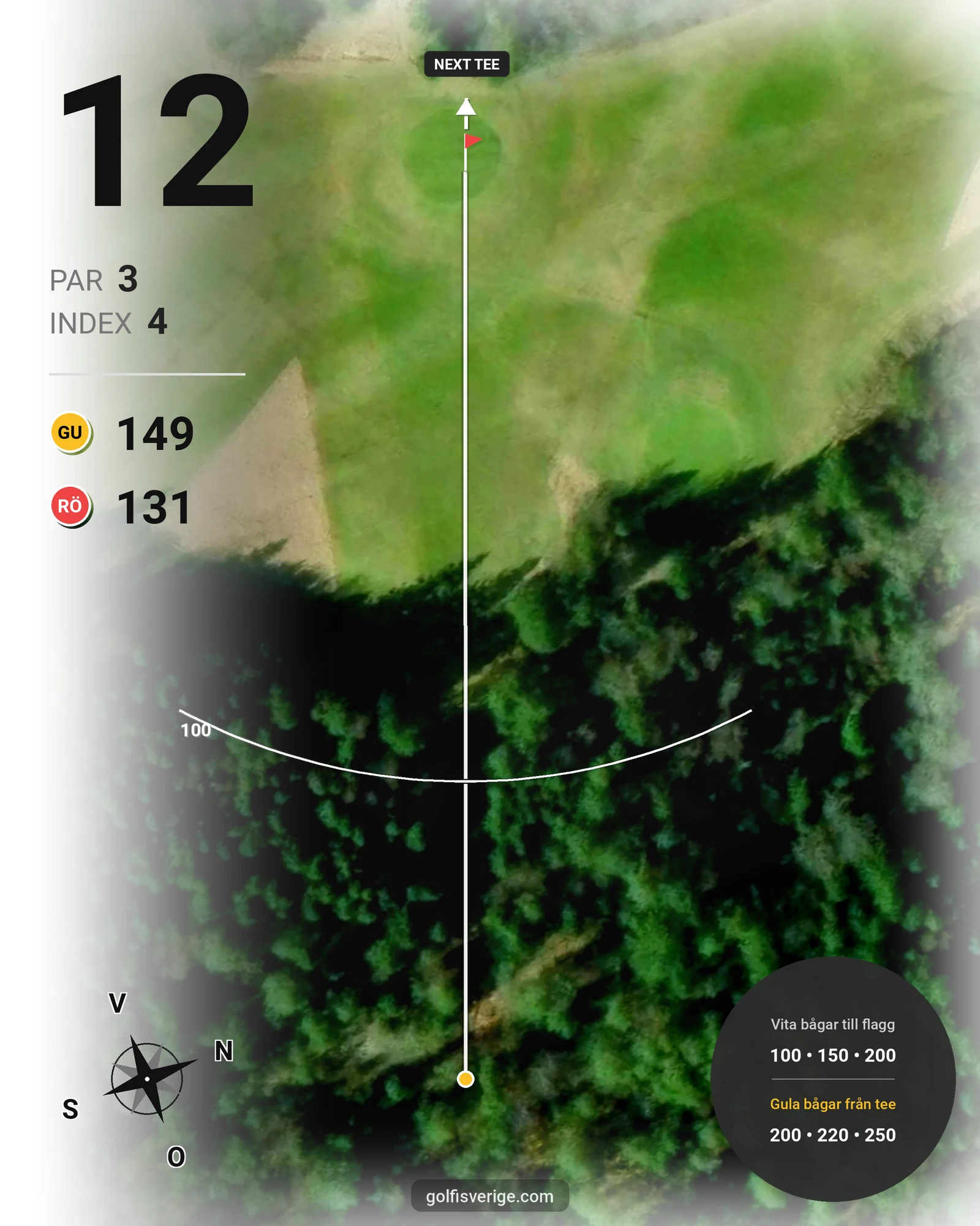 Banguide Brastad Golfcenter 18 hål på Brastad Golfklubb - Hål 12 karta