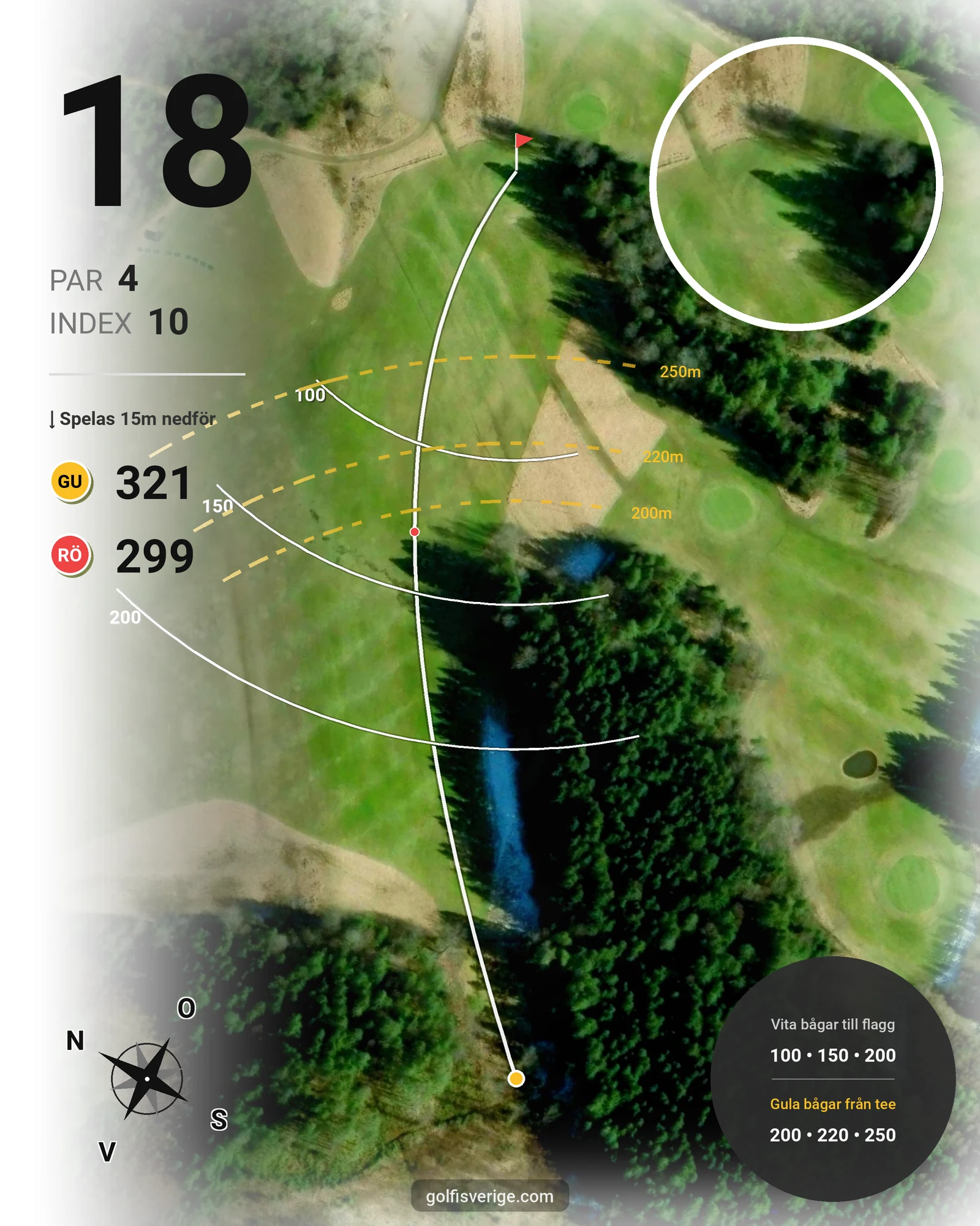 Banguide Brastad Golfcenter 18 hål på Brastad Golfklubb - Hål 18 karta