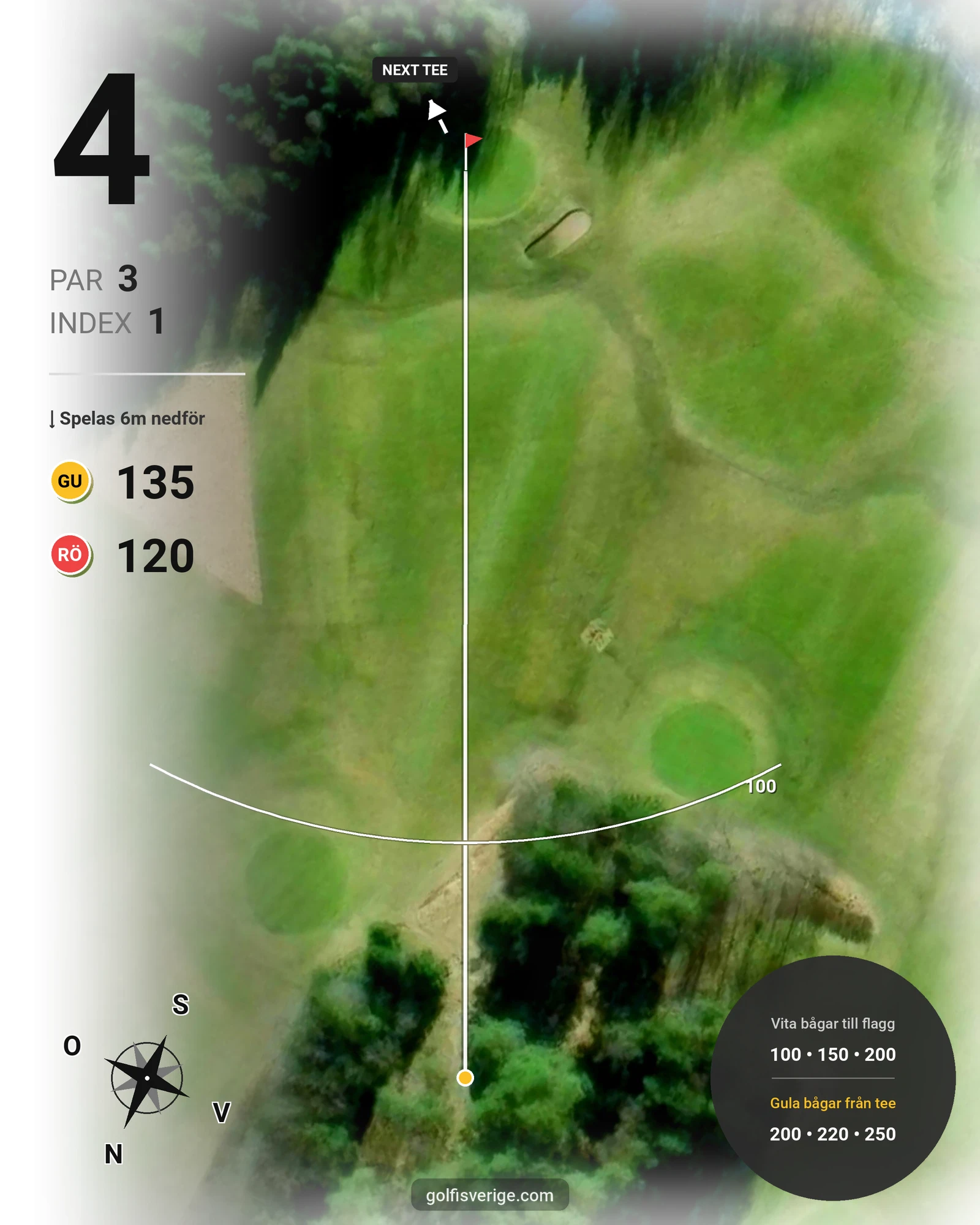 Banguide Brastad Golfcenter 18 hål på Brastad Golfklubb - Hål 4 karta
