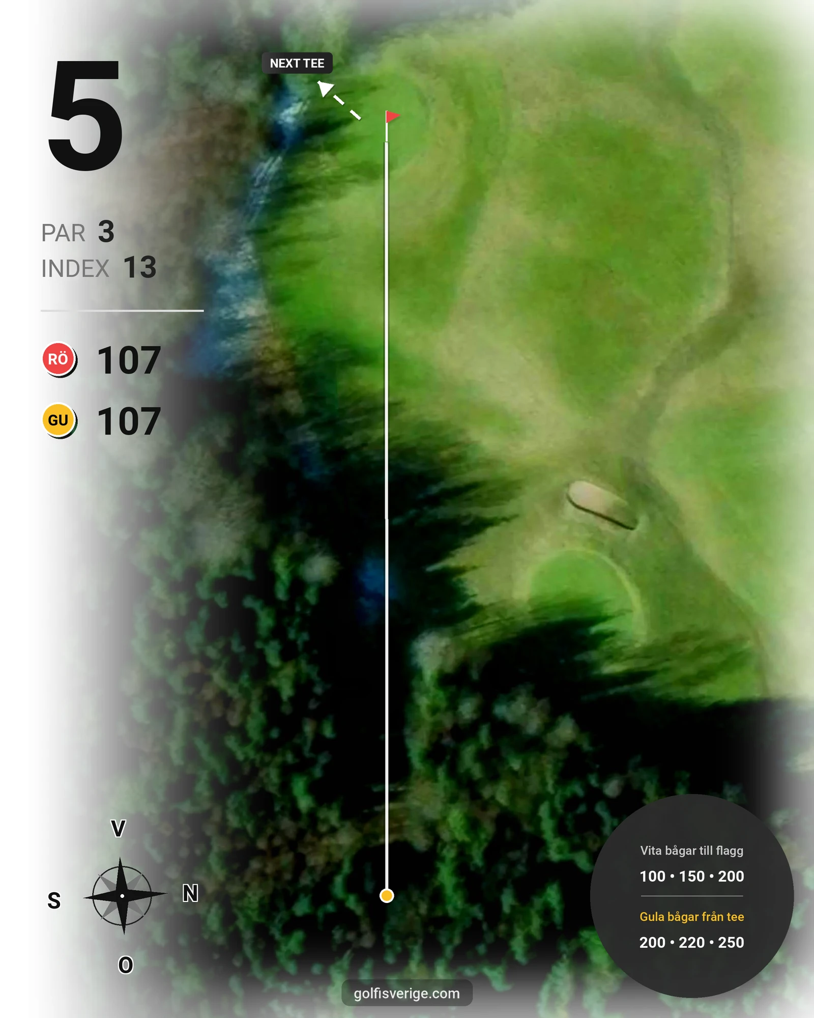 Banguide Brastad Golfcenter 18 hål på Brastad Golfklubb - Hål 5 karta