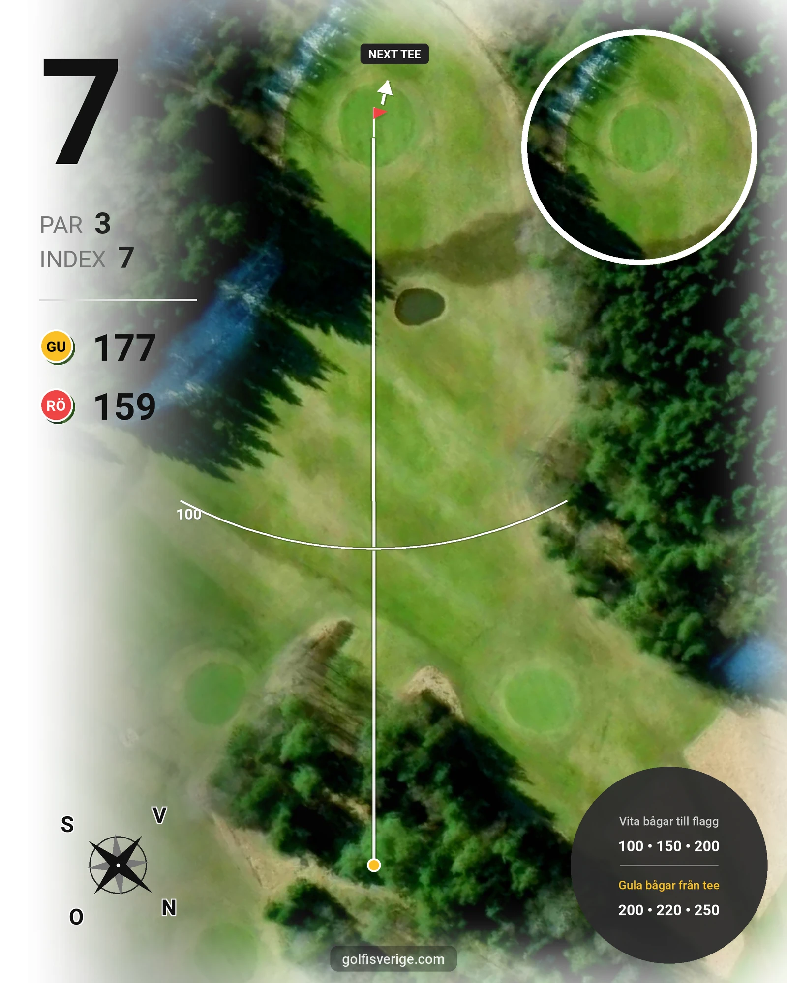 Banguide Brastad Golfcenter 18 hål på Brastad Golfklubb - Hål 7 karta