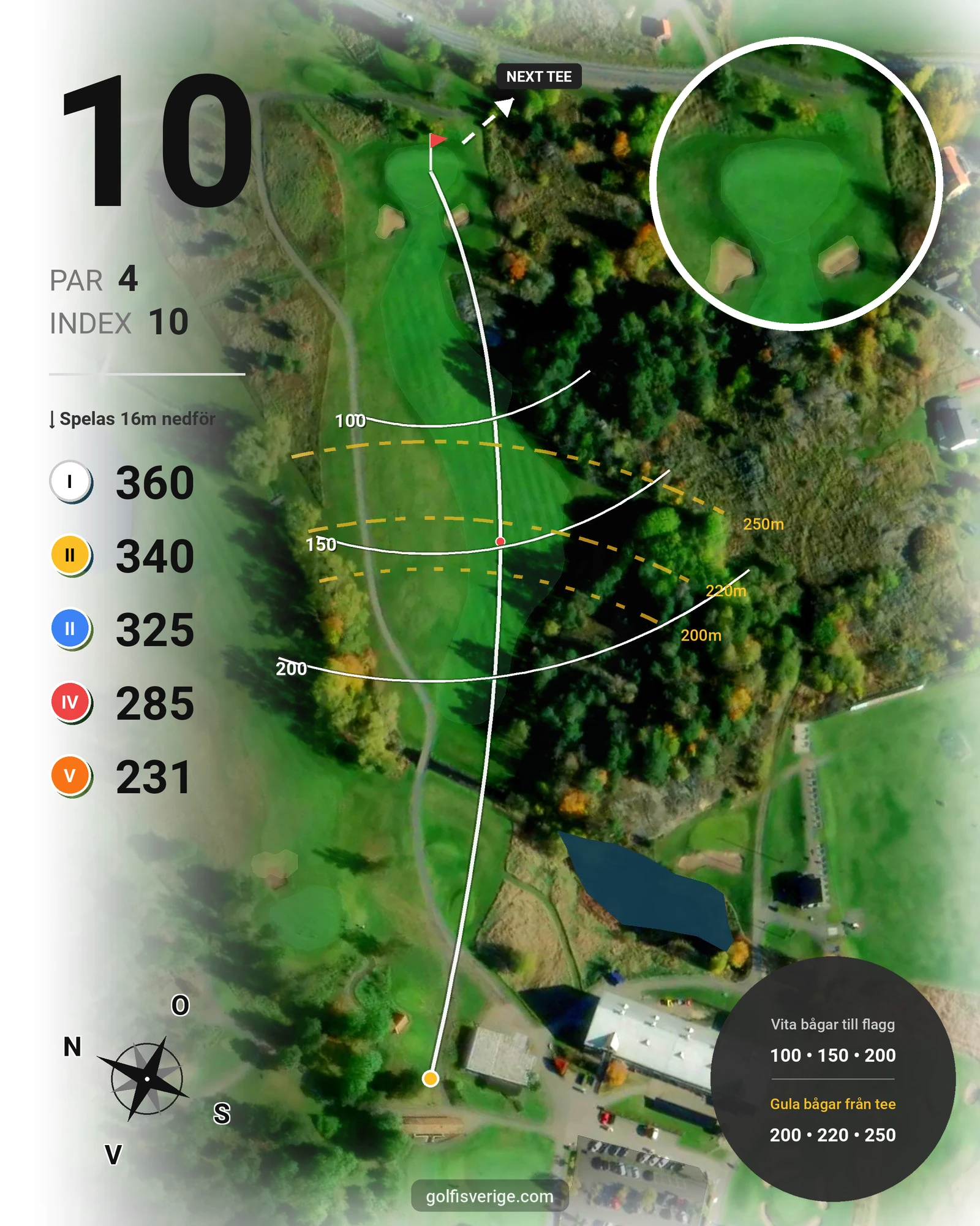 Banguide Bråvikens GK 9 hål på Bråvikens Golfklubb - Hål 10 karta