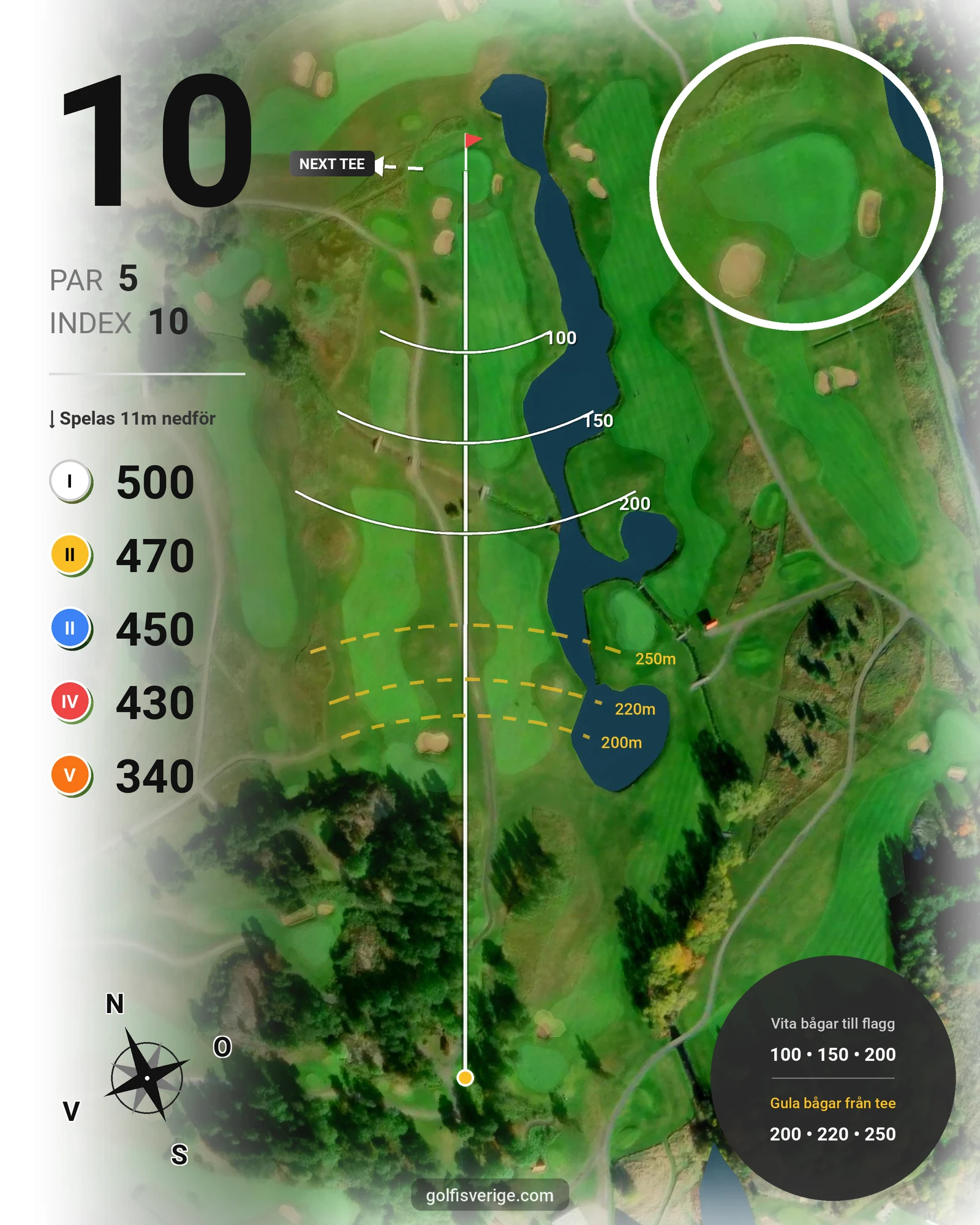 Banguide Bråvikens GK 9 hål hål 10 karta