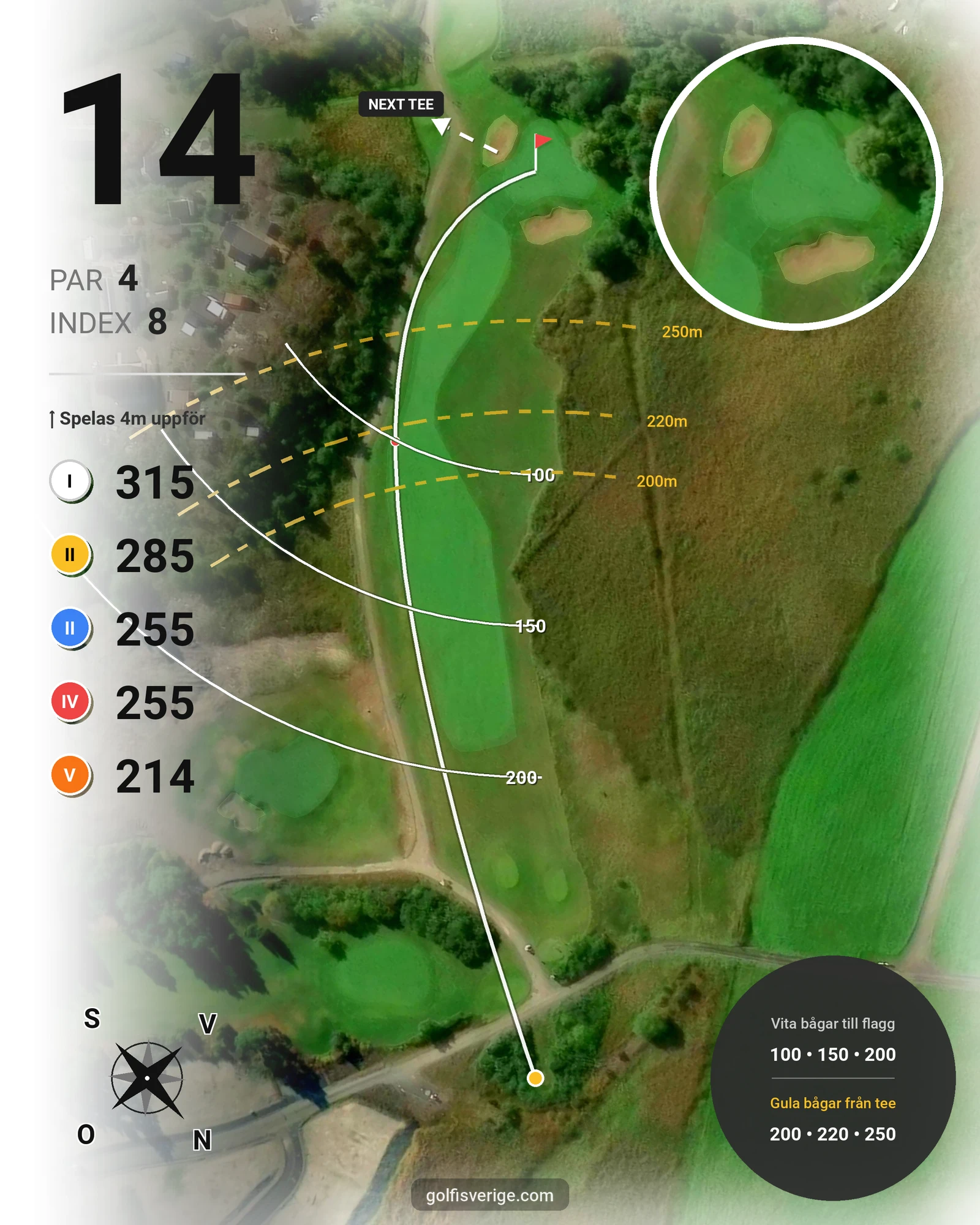 Banguide Bråvikens GK 9 hål på Bråvikens Golfklubb - Hål 14 karta