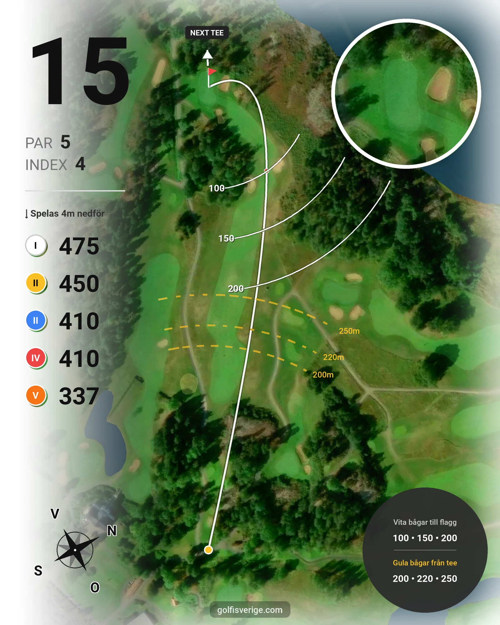 Banguide Bråvikens GK 18 hål på Bråvikens Golfklubb - Hål 15 karta