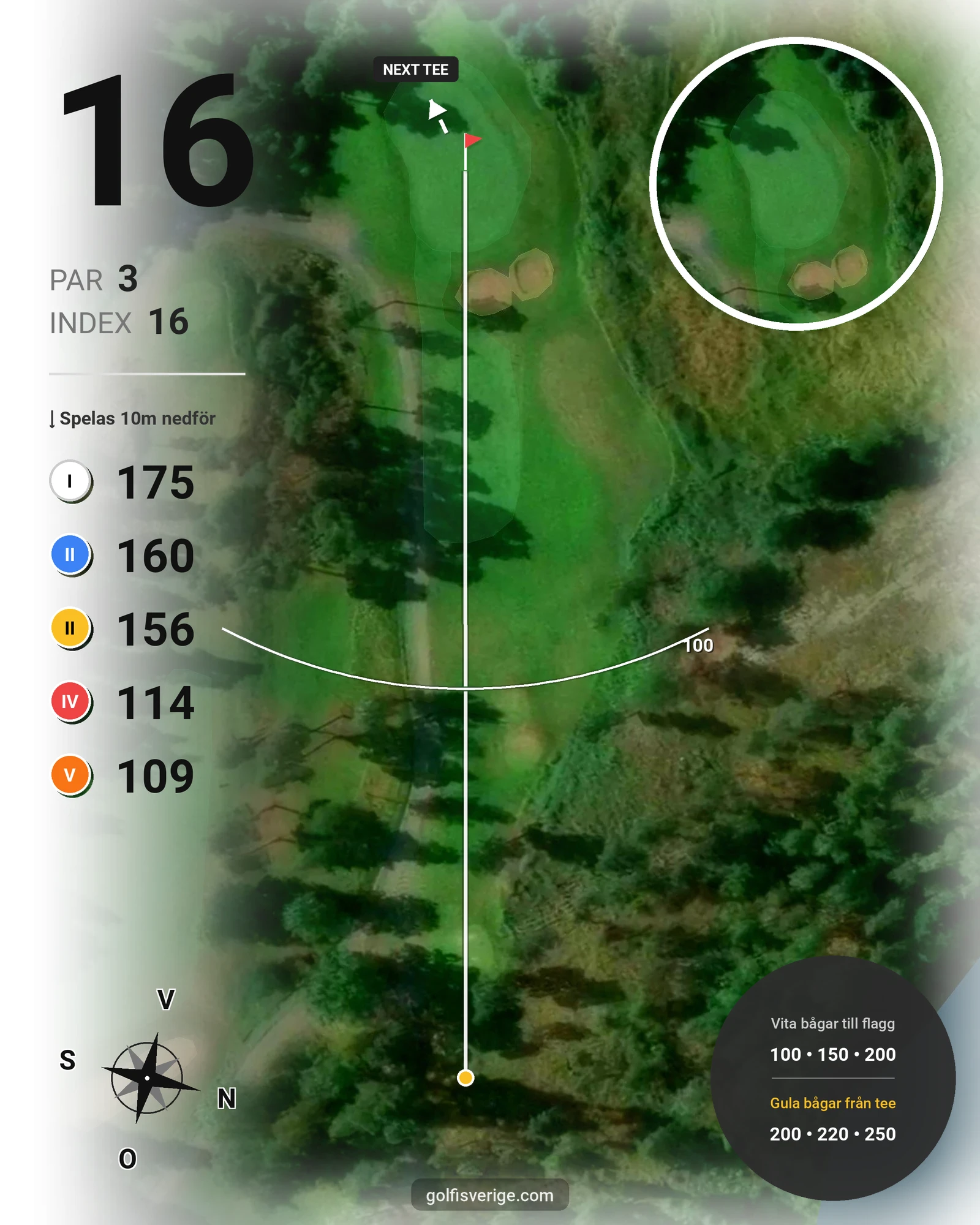 Banguide Bråvikens GK 18 hål på Bråvikens Golfklubb - Hål 16 karta
