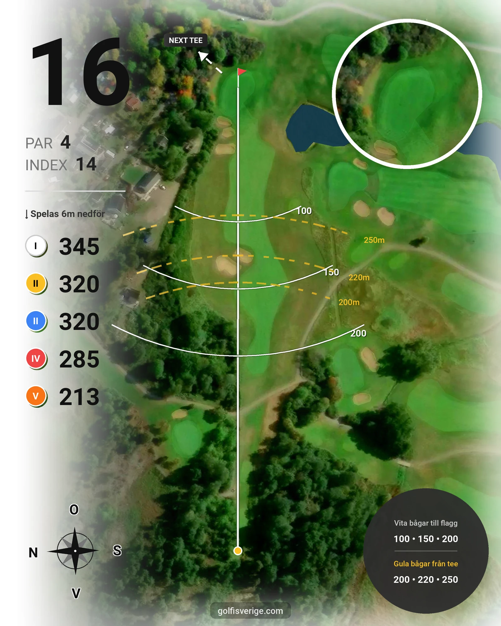Banguide Bråvikens GK 9 hål på Bråvikens Golfklubb - Hål 16 karta