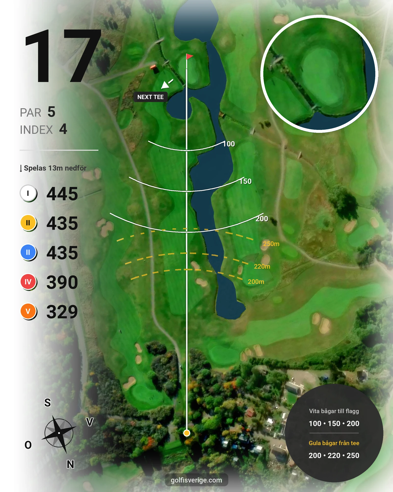Banguide Bråvikens GK 9 hål på Bråvikens Golfklubb - Hål 17 karta