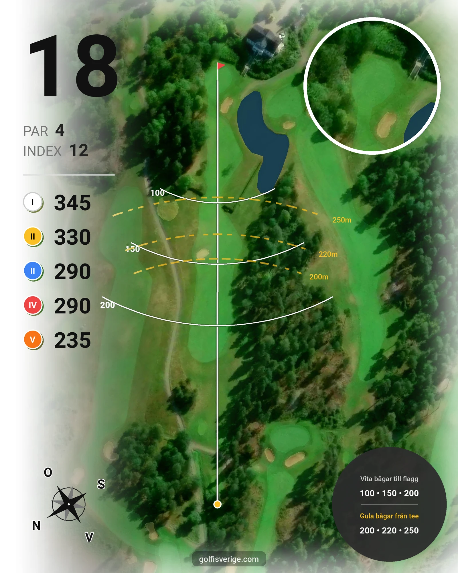Banguide Bråvikens GK 18 hål på Bråvikens Golfklubb - Hål 18 karta