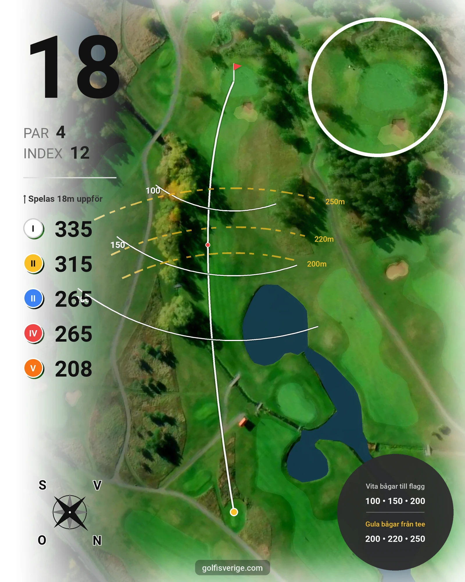 Banguide Bråvikens GK 9 hål på Bråvikens Golfklubb - Hål 18 karta