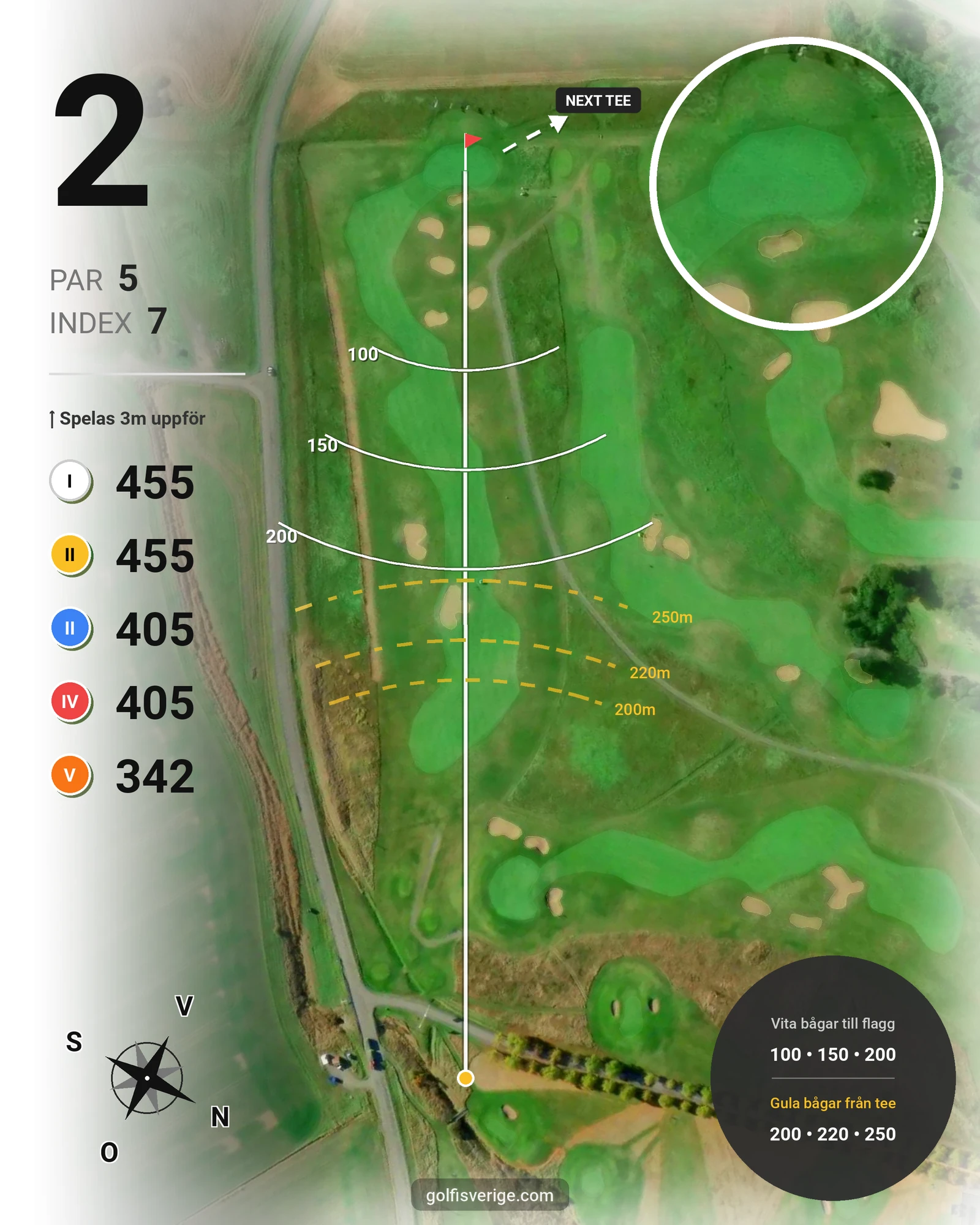 Banguide Bråvikens GK 18 hål på Bråvikens Golfklubb - Hål 2 karta