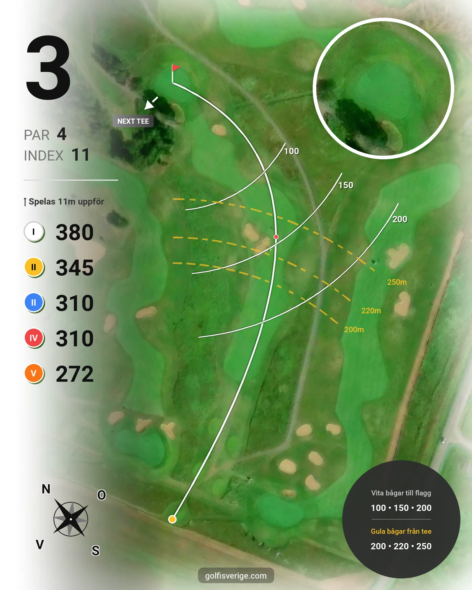 Banguide Bråvikens GK 9 hål på Bråvikens Golfklubb - Hål 3 karta