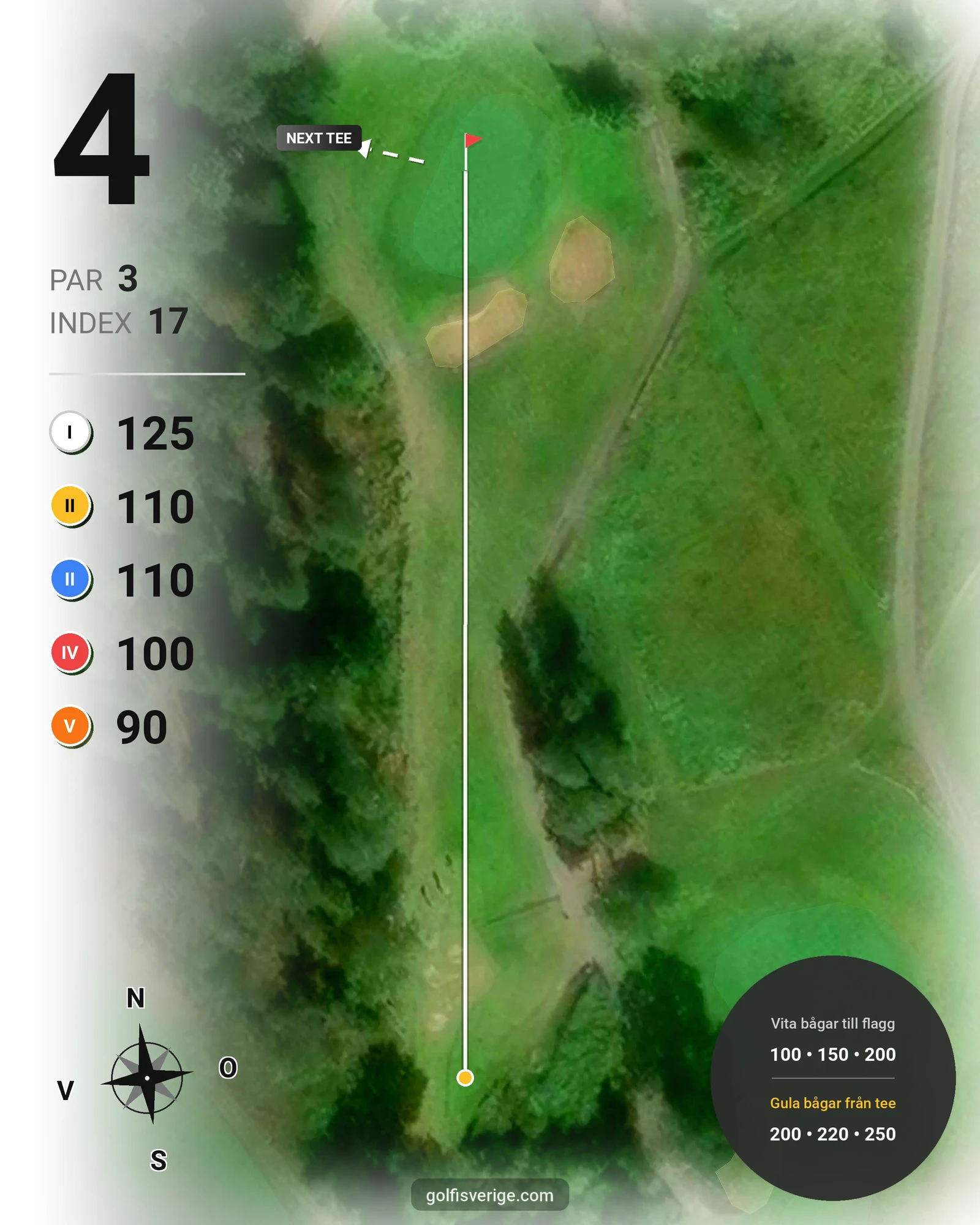 Banguide Bråvikens GK 18 hål på Bråvikens Golfklubb - Hål 4 karta