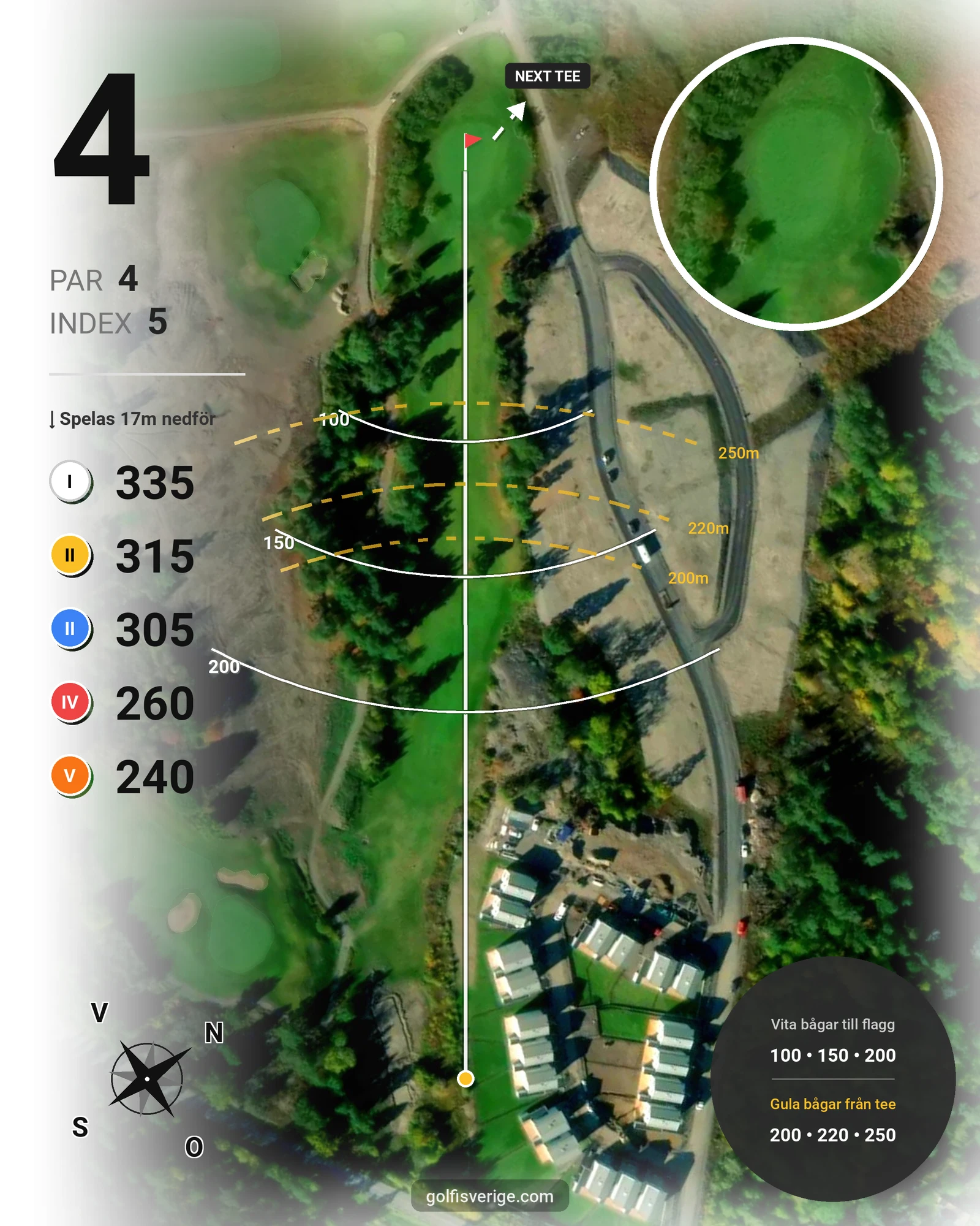 Banguide Bråvikens GK 9 hål på Bråvikens Golfklubb - Hål 4 karta