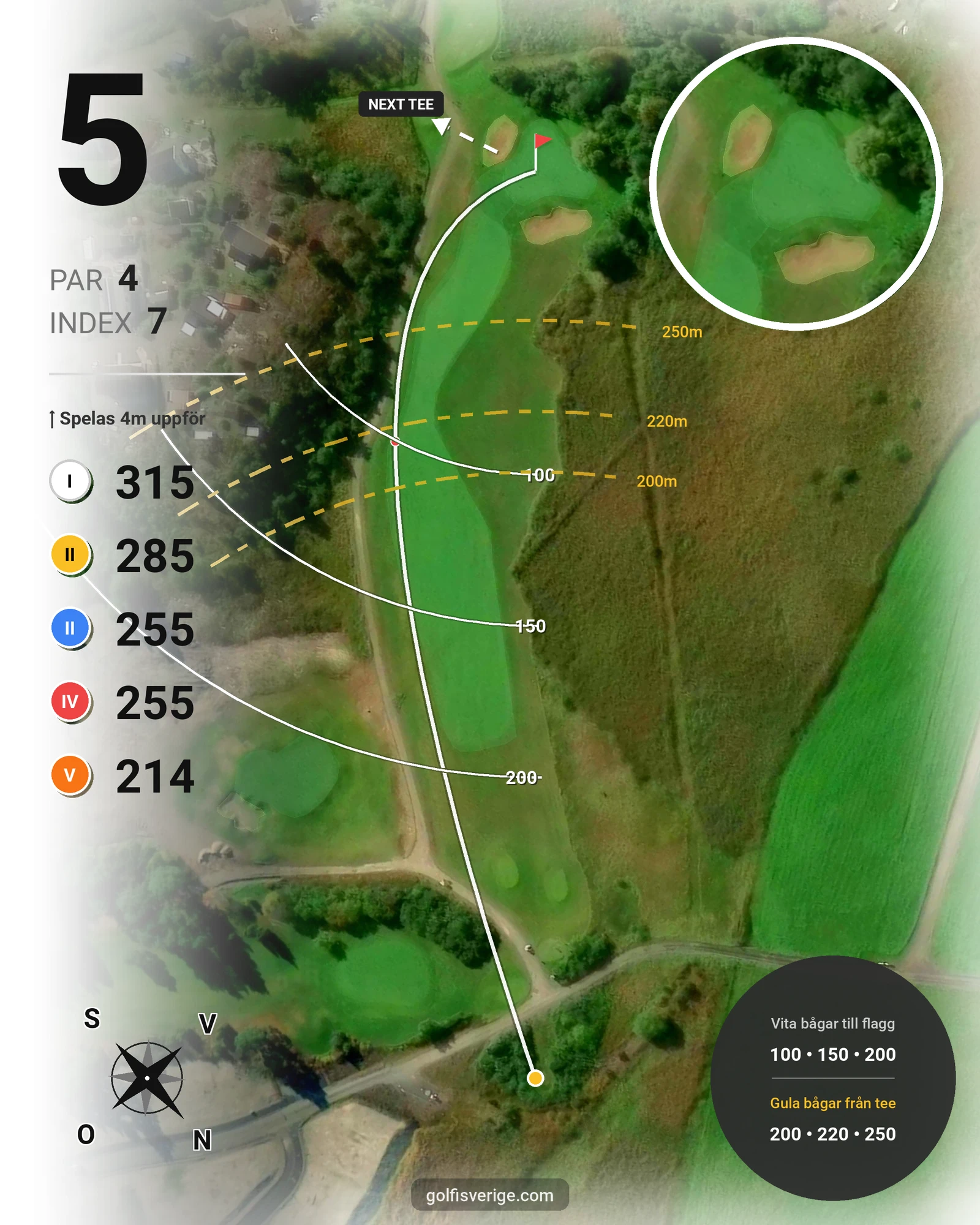 Banguide Bråvikens GK 9 hål på Bråvikens Golfklubb - Hål 5 karta