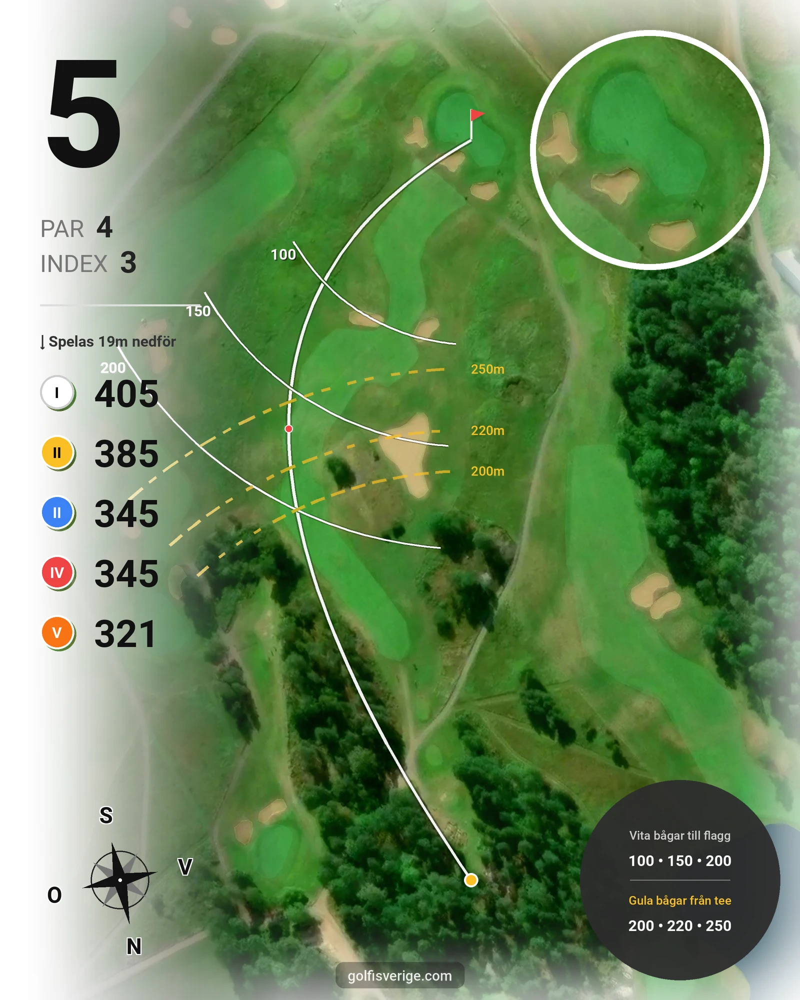 Banguide Bråvikens GK 9 hål på Bråvikens Golfklubb - Hål 5 karta